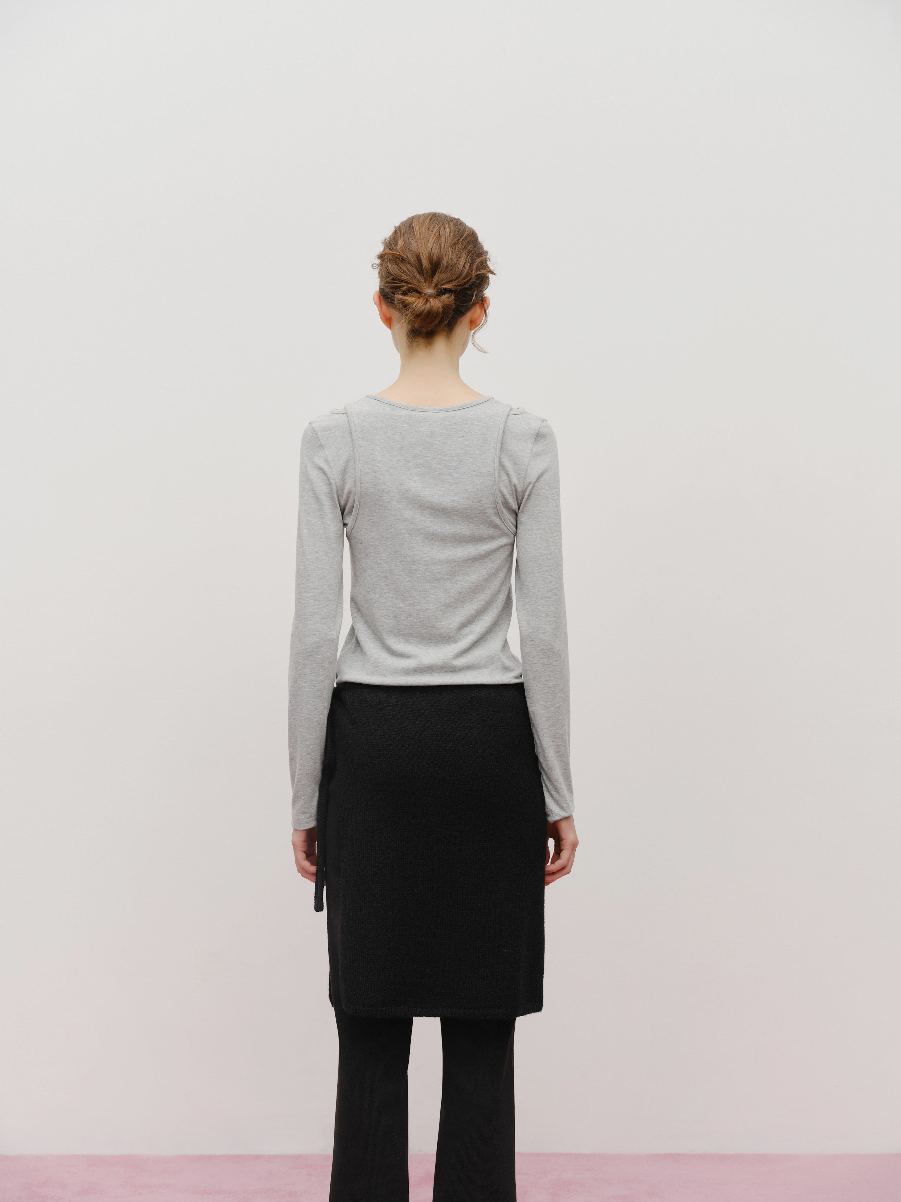 W LAYERED SHEER JERSEY LONG SLEEVE