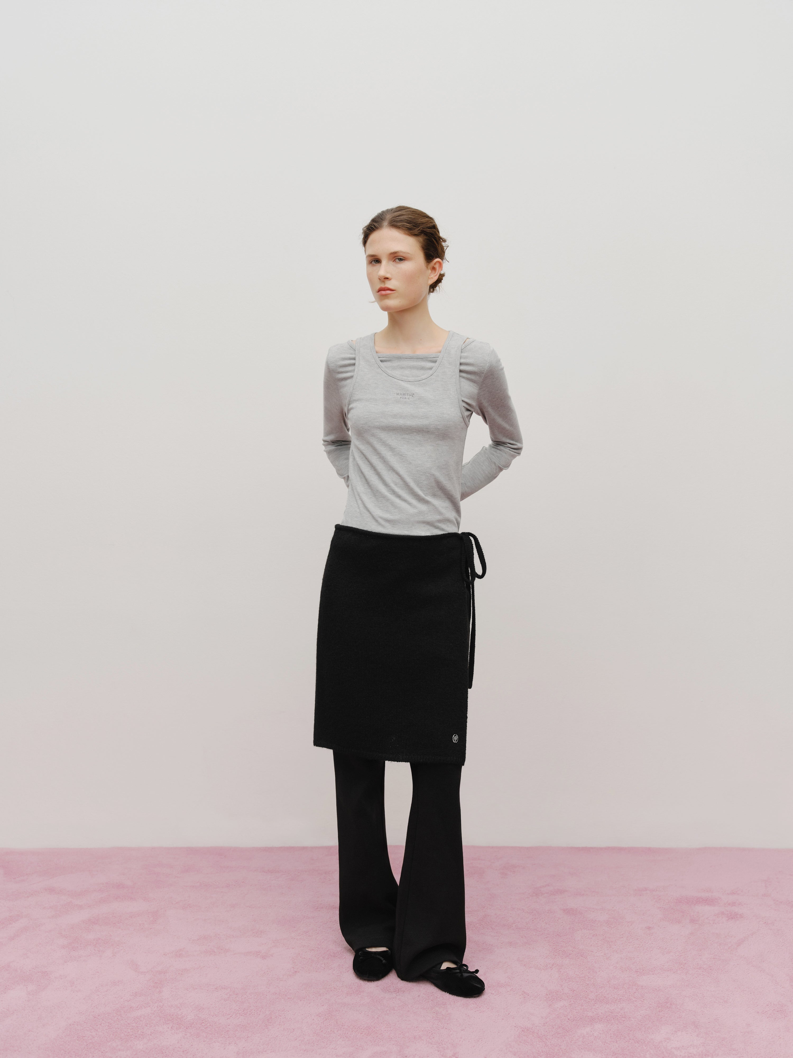 W LAYERED SHEER JERSEY LONG SLEEVE