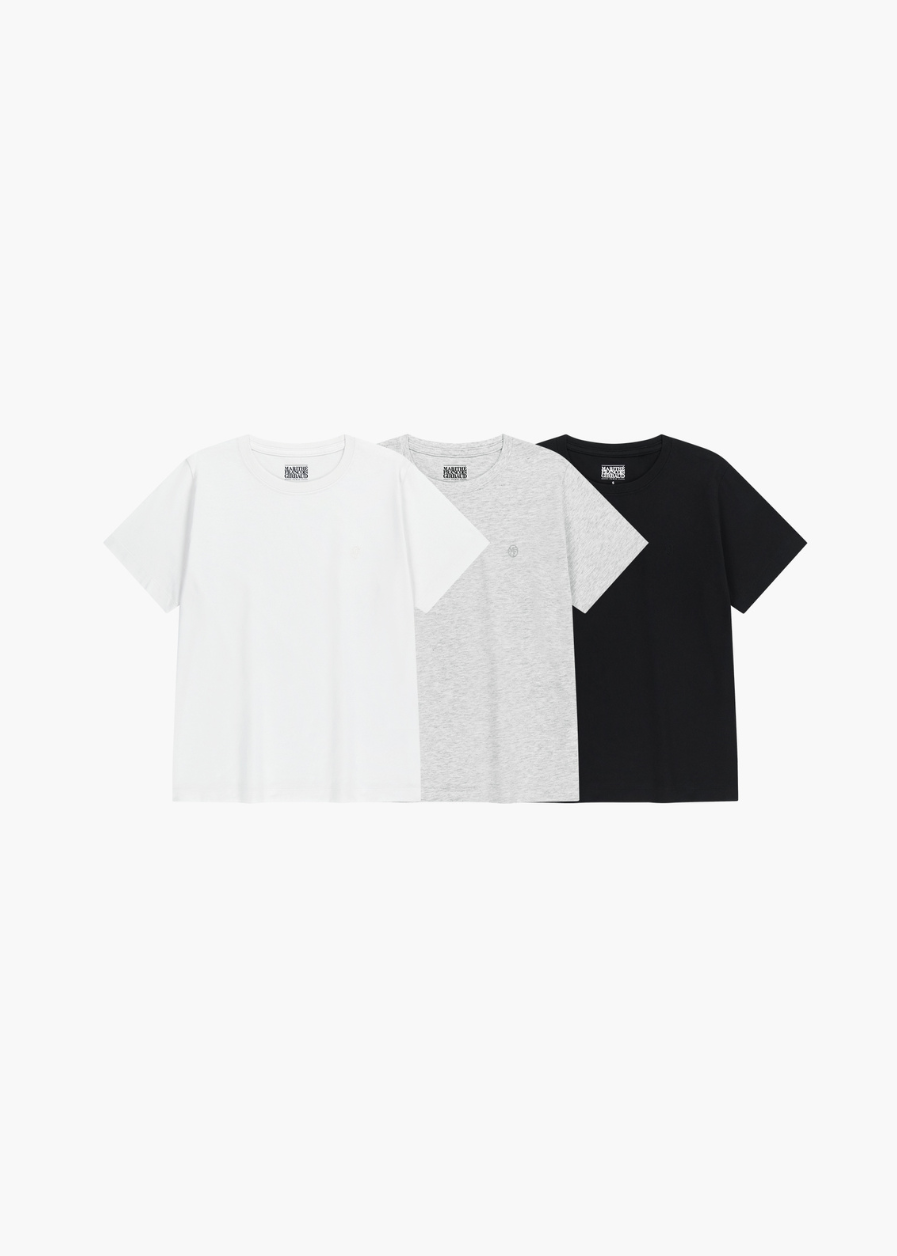 W 3PACK CIRCLE LOGO TEE
