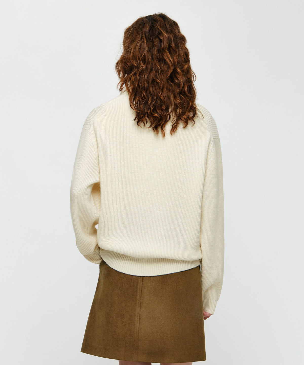 SMALL CLASSIC LOGO OVERSIZED HALF ZIP-UP KNIT
