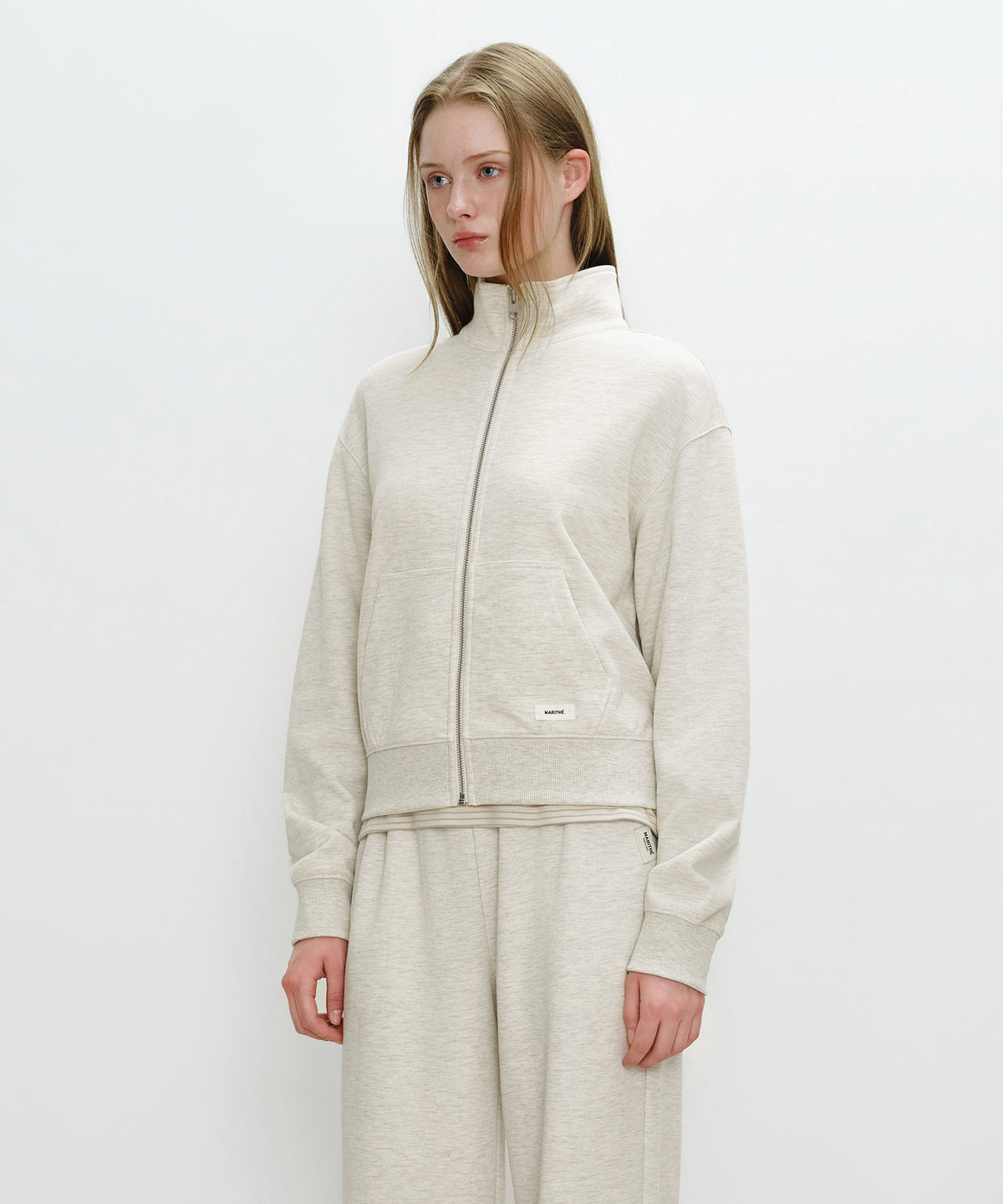 W BASIC HIGH NECK ZIPUP