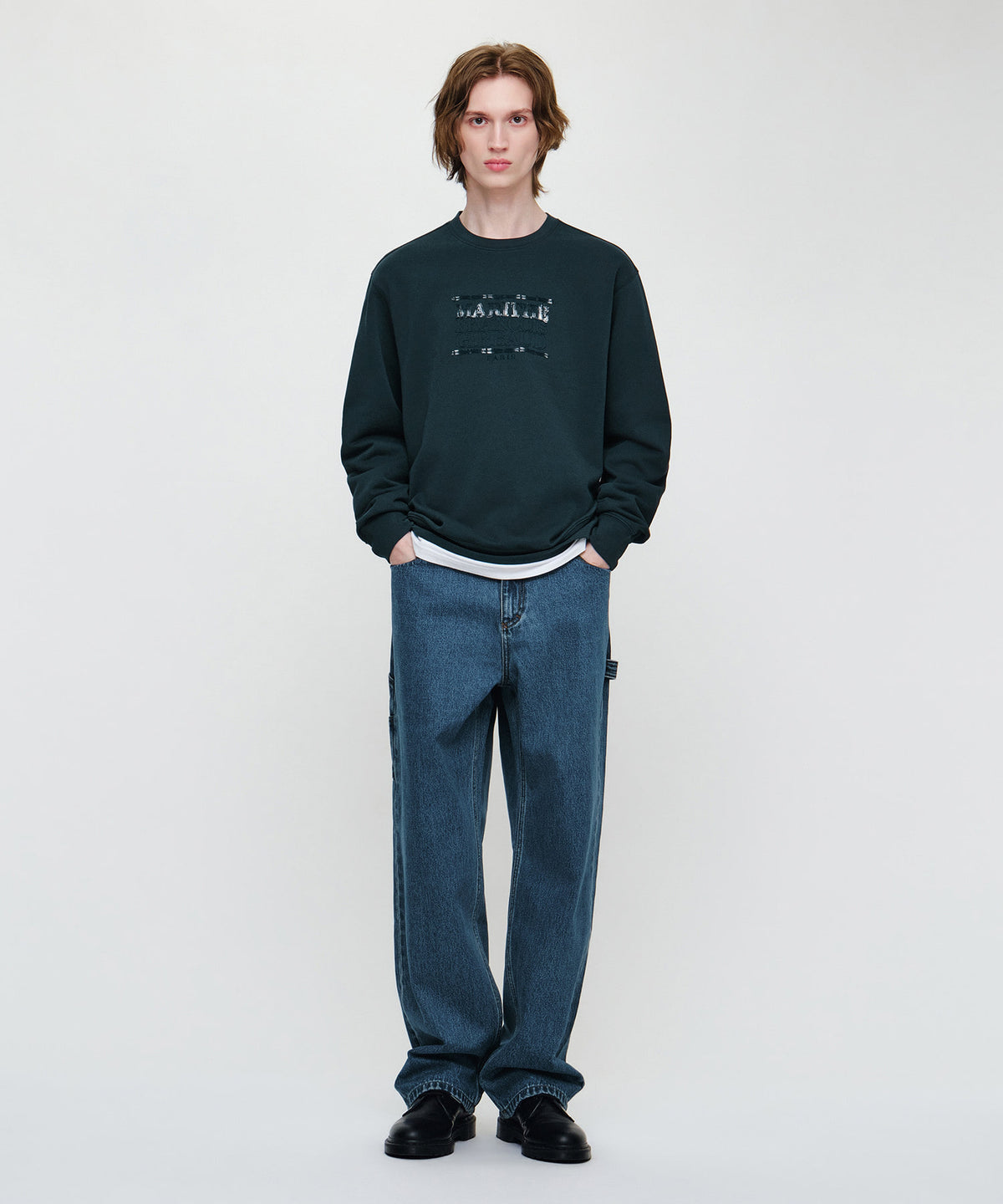 [REGEN] CLASSIC LOGO CHECK APPLIQUE SWEATSHIRT
