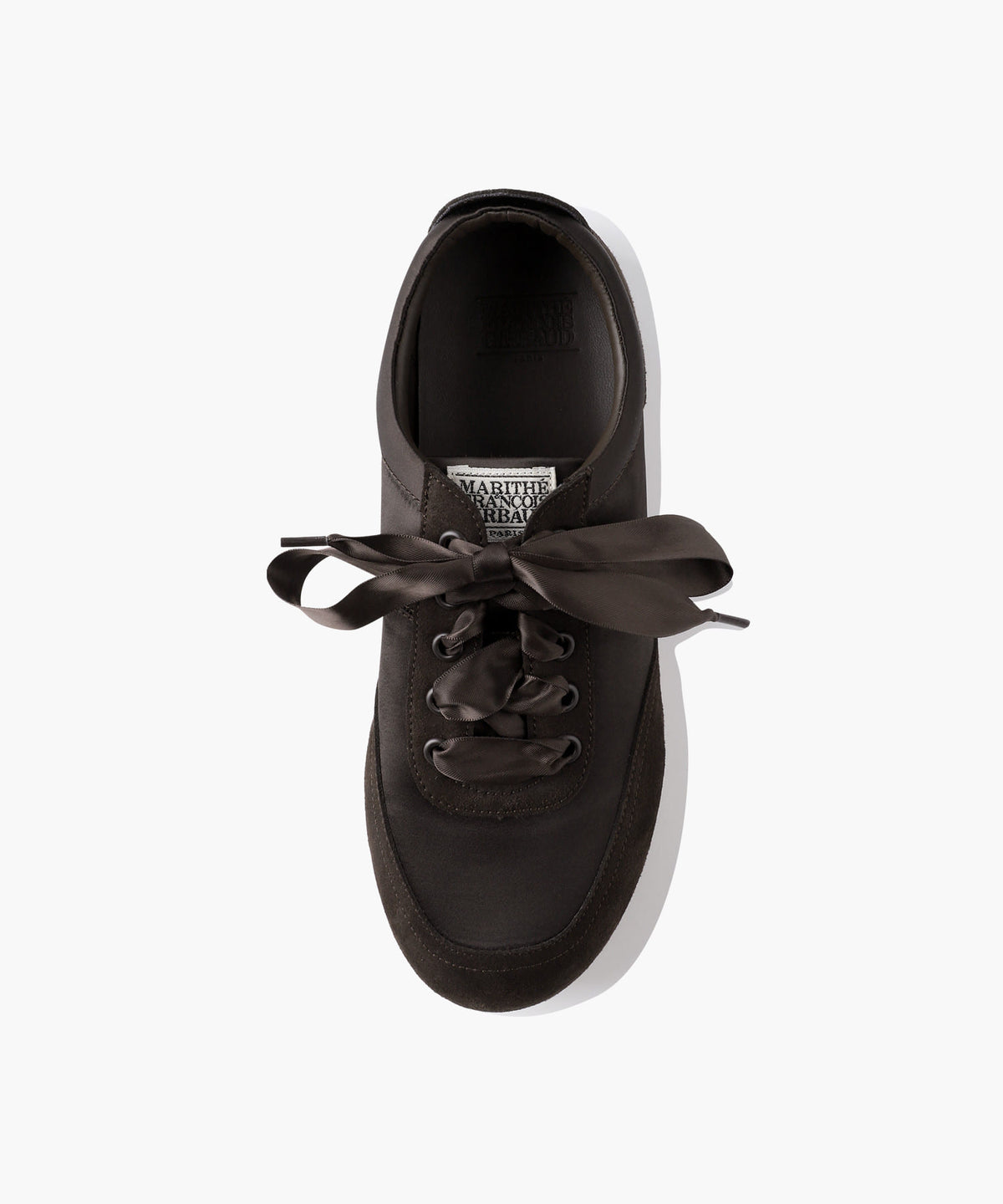 W LACE-UP SATIN SNEAKERS