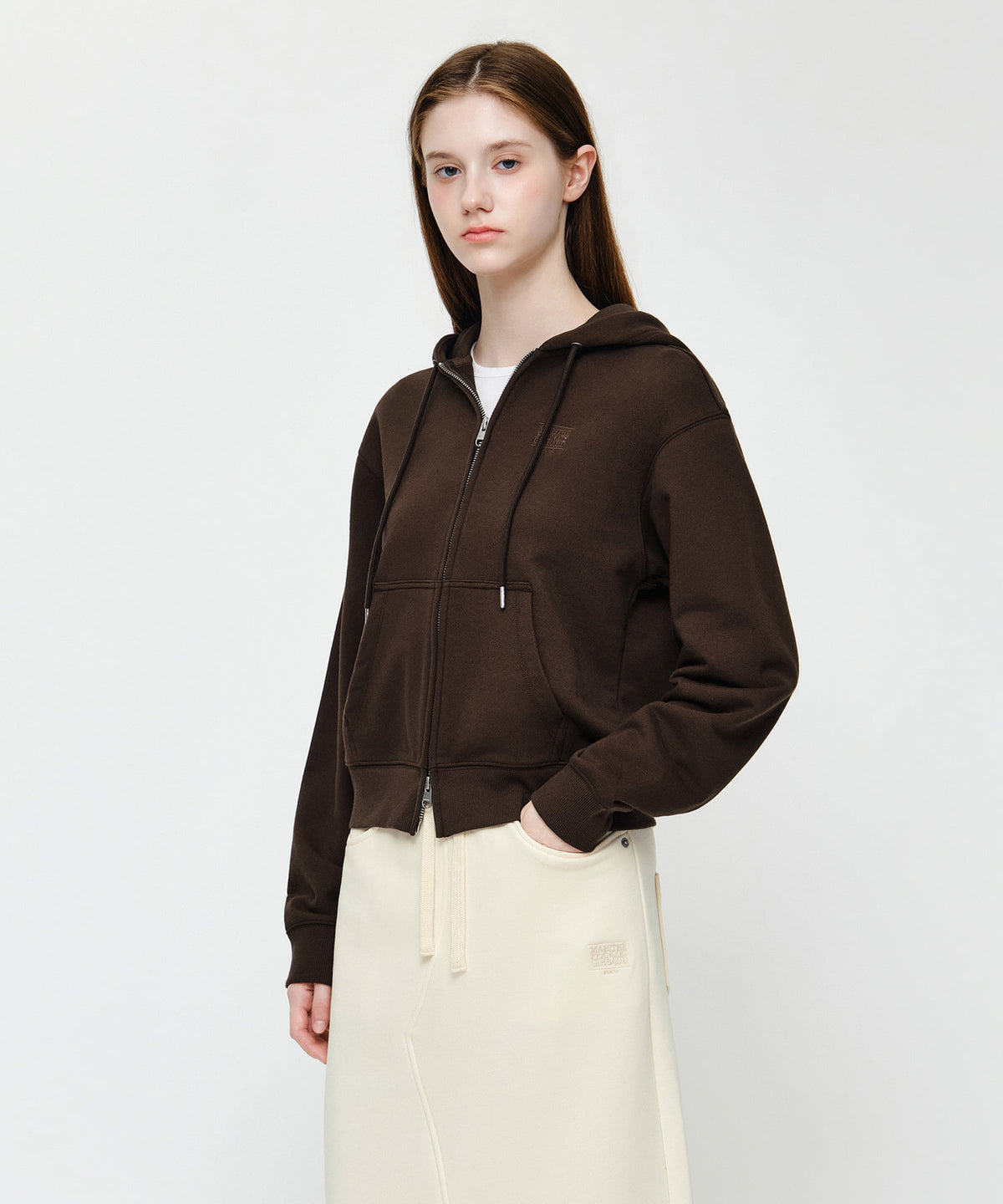 W SMALL CLASSIC LOGO HOODIE ZIPUP