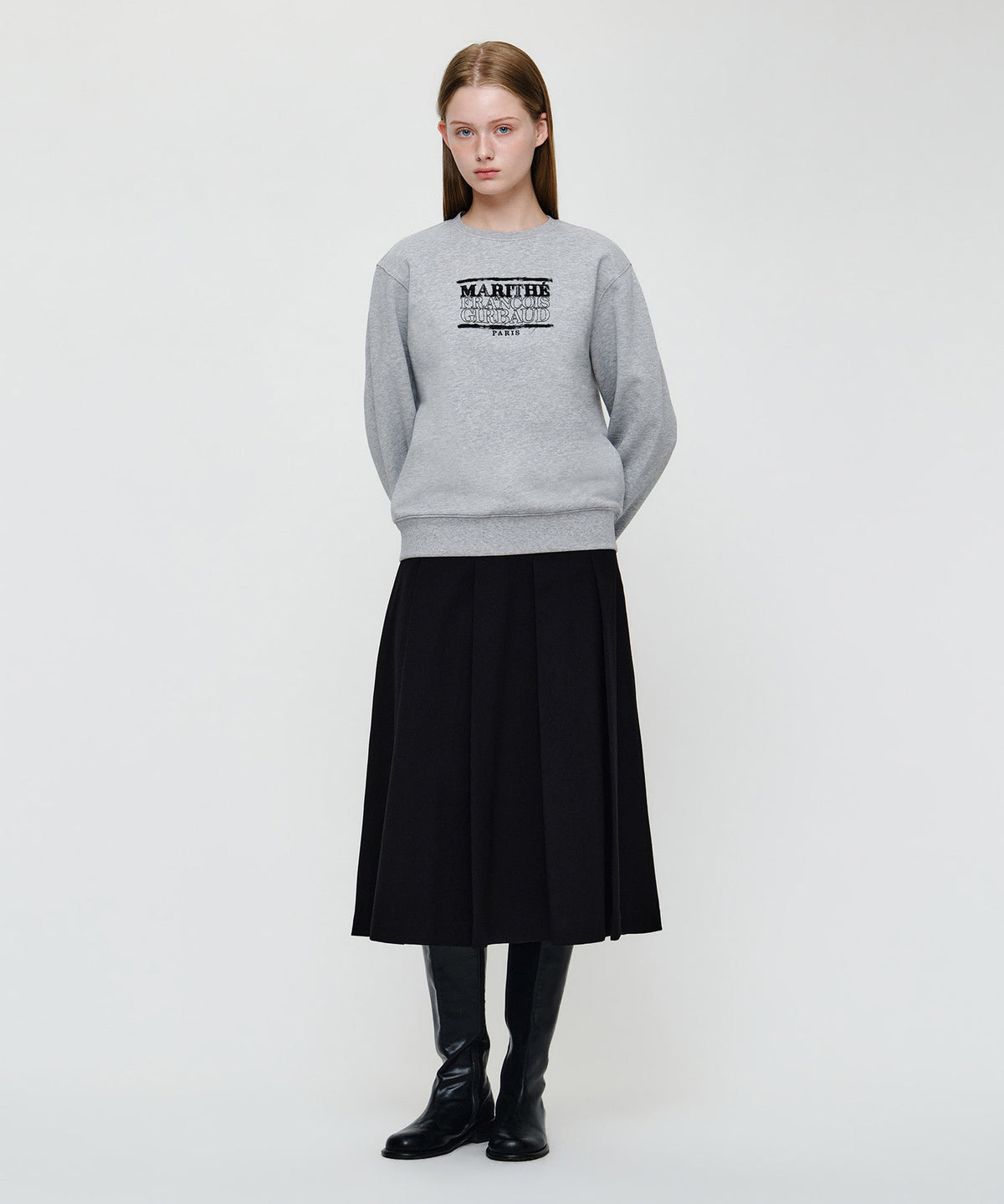 [REGEN] CLASSIC LOGO CHECK APPLIQUE SWEATSHIRT