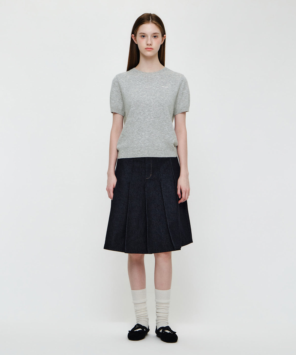 W SMALL CLASSIC LOGO ROUND NECK CARDIGAN SET UP