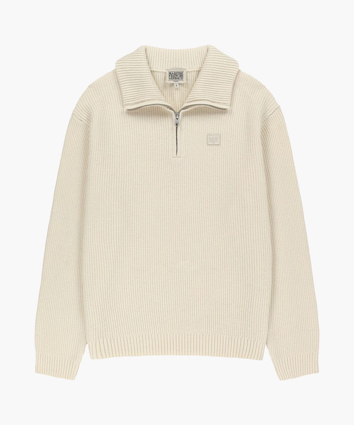 SMALL CLASSIC LOGO OVERSIZED HALF ZIP-UP KNIT