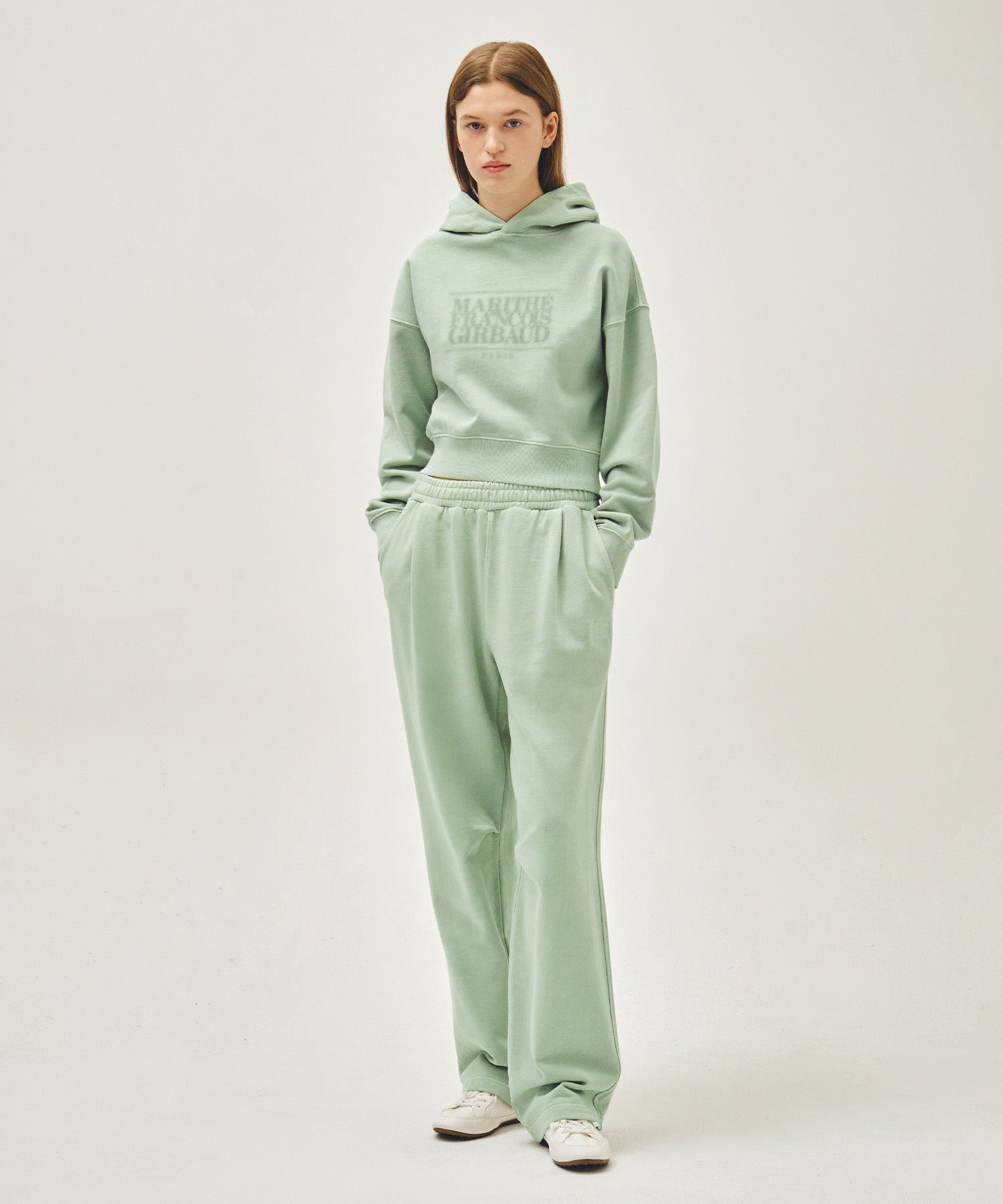 W SHADOW CLASSIC LOGO DYEING CROP HOODIE