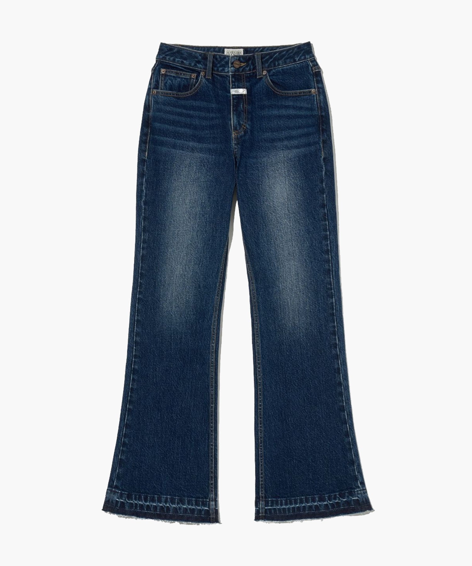 W MID-WAIST FLARED DENIM PANTS