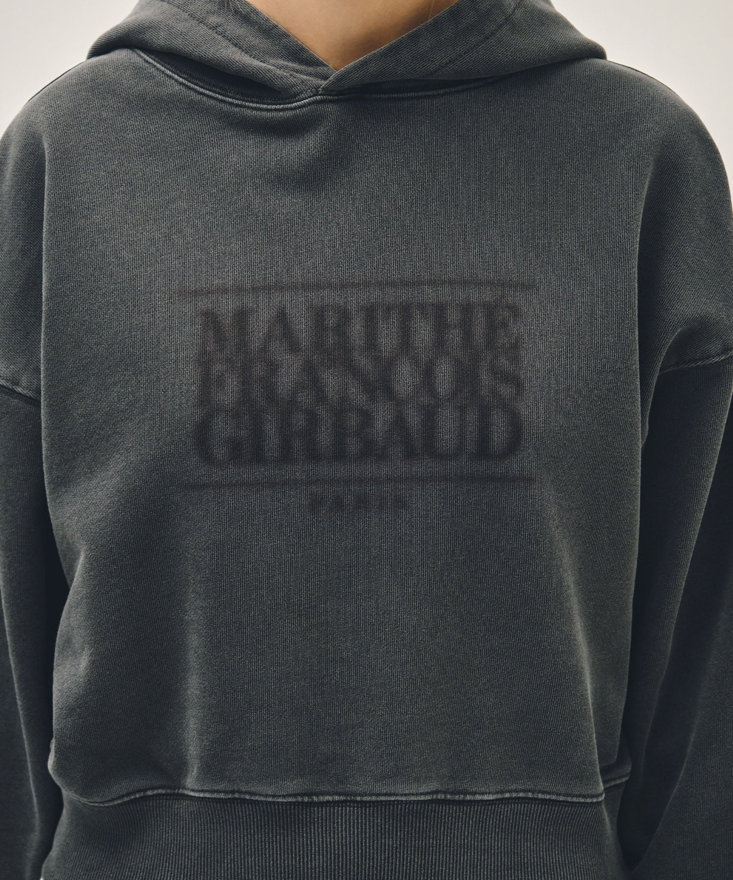 W SHADOW CLASSIC LOGO DYEING CROP HOODIE