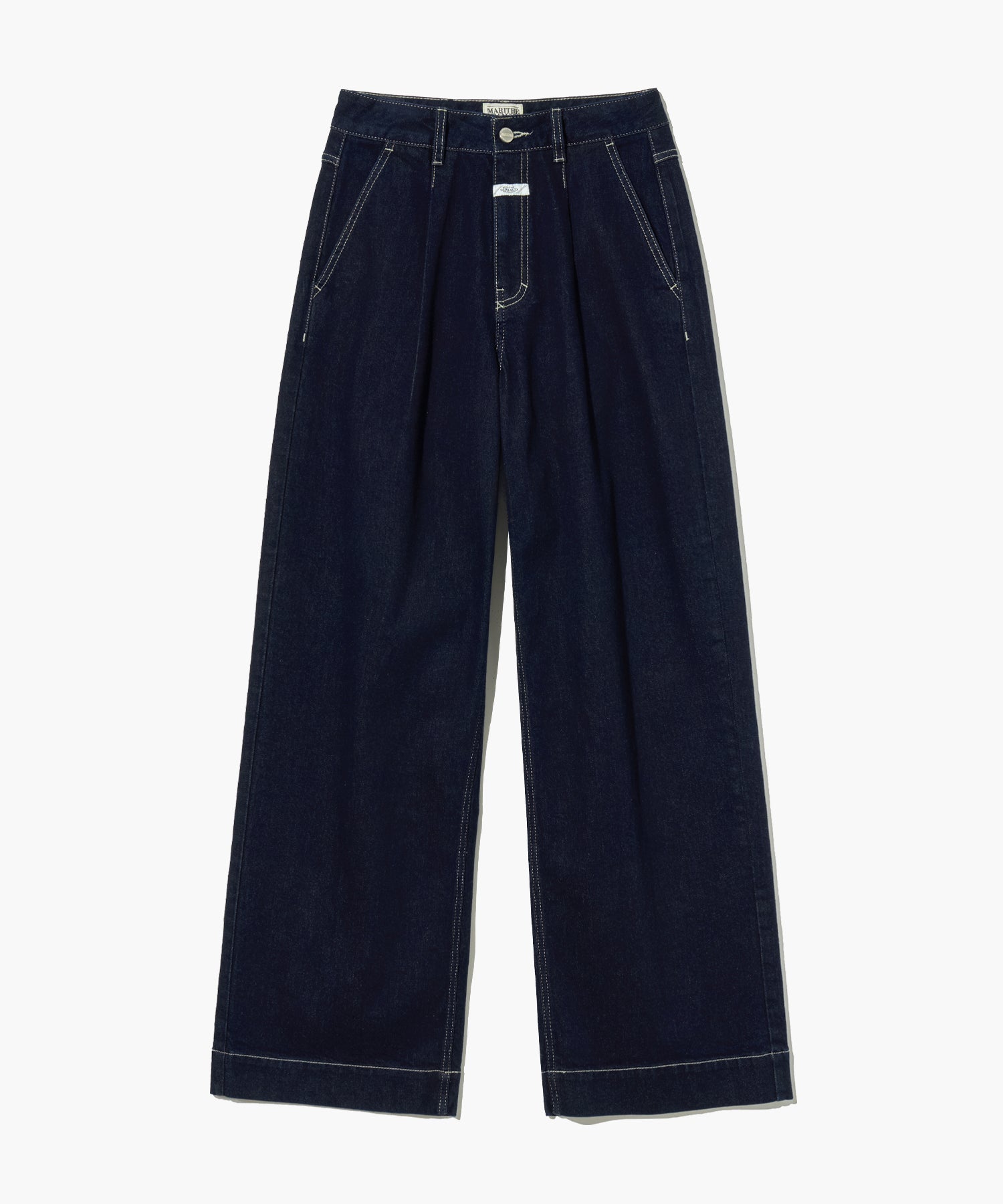 W MID-WAIST FLARED DENIM PANTS