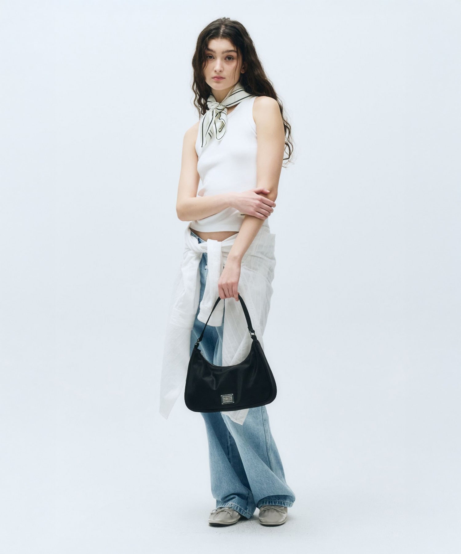 【MARITHE】CLASSIC LOGO GLOSSY ホボバッグ CLASSIC LOGO HOBO BAG