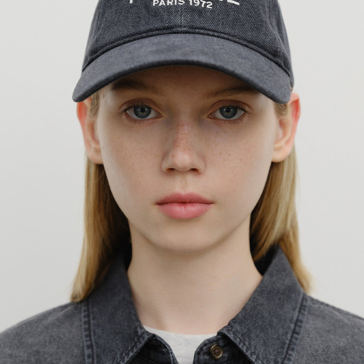 DENIM WASHING REGULAR LOGO BALL CAP
