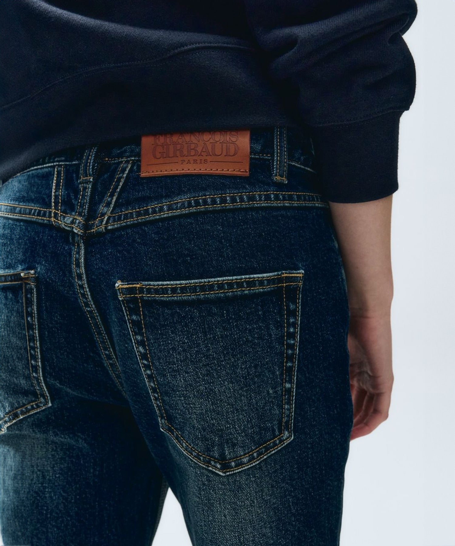 W MID-WAIST FLARED DENIM PANTS