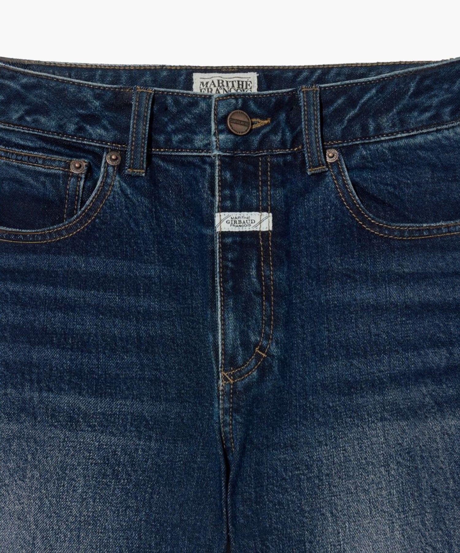 W MID-WAIST FLARED DENIM PANTS