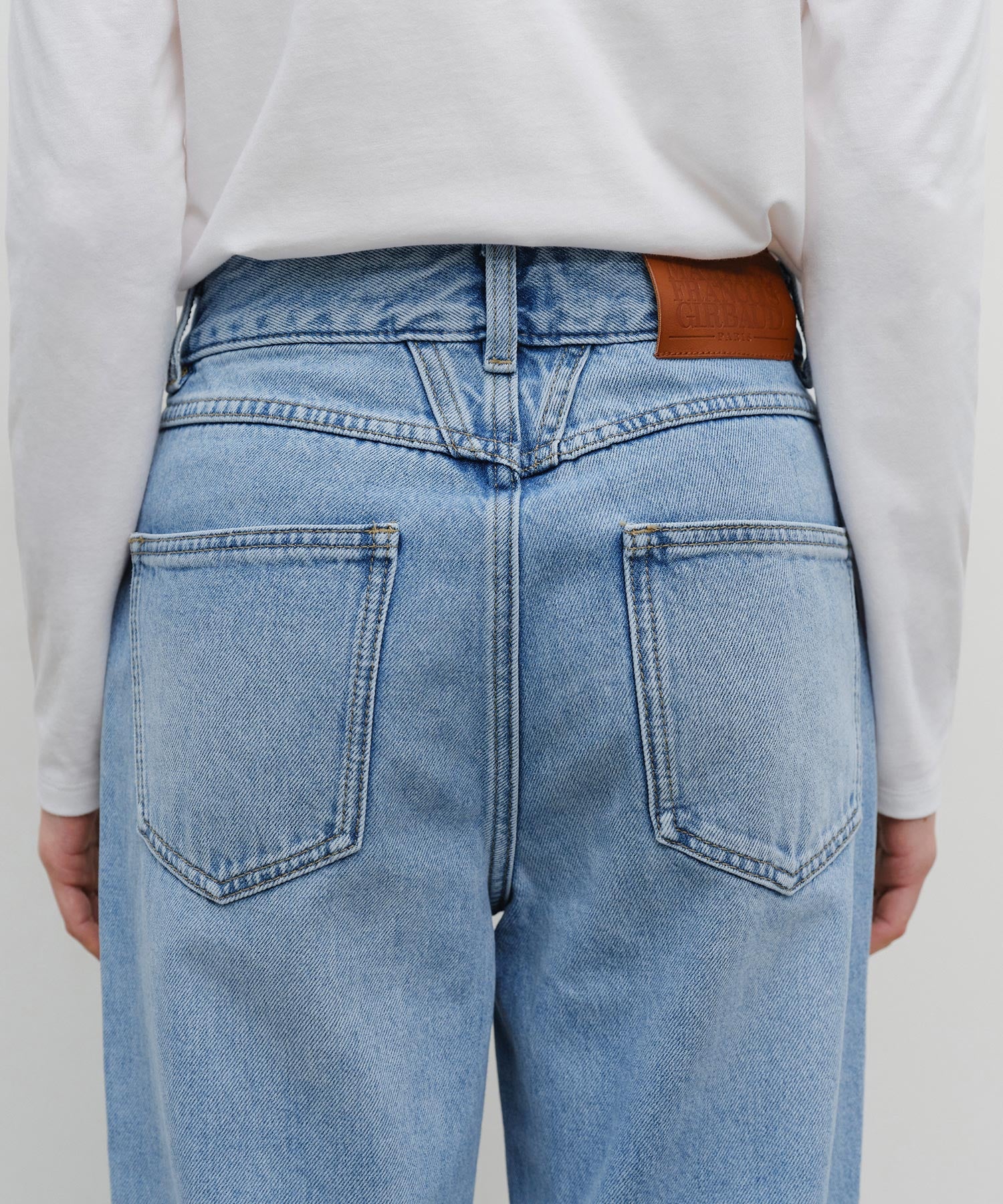 W SLIM STRAIGHT DENIM PANTS