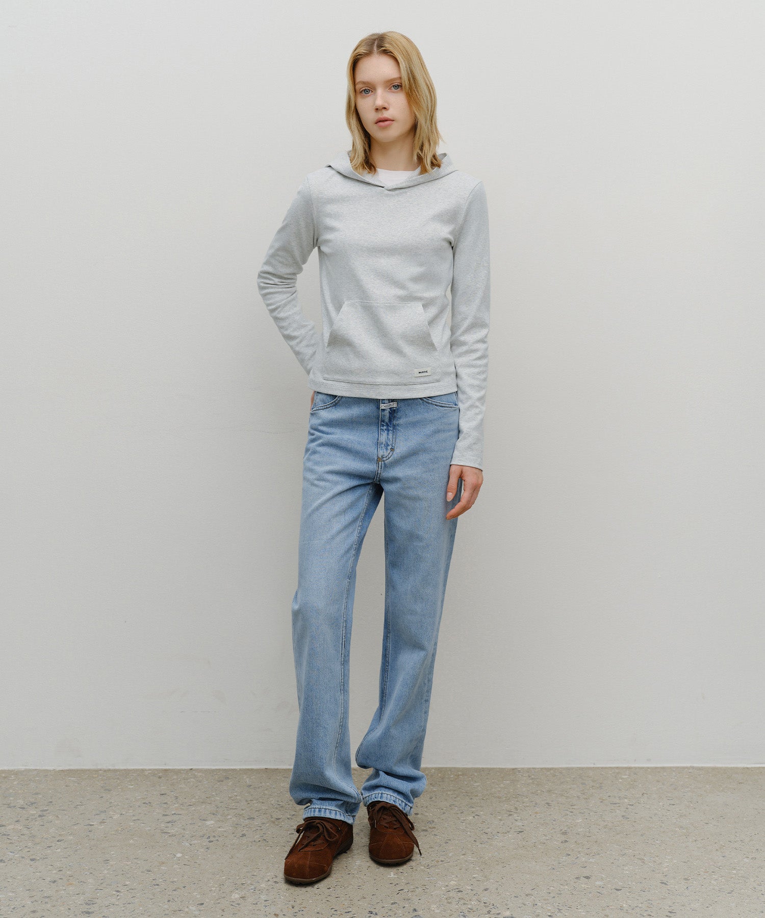 W SLIM STRAIGHT DENIM PANTS