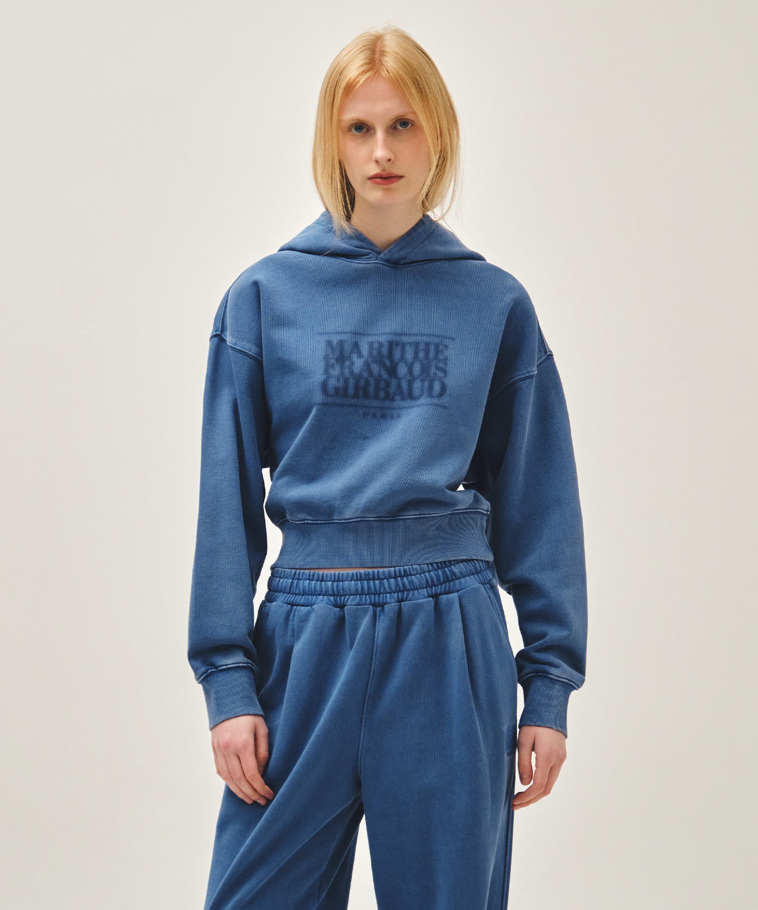 W SHADOW CLASSIC LOGO DYEING CROP HOODIE