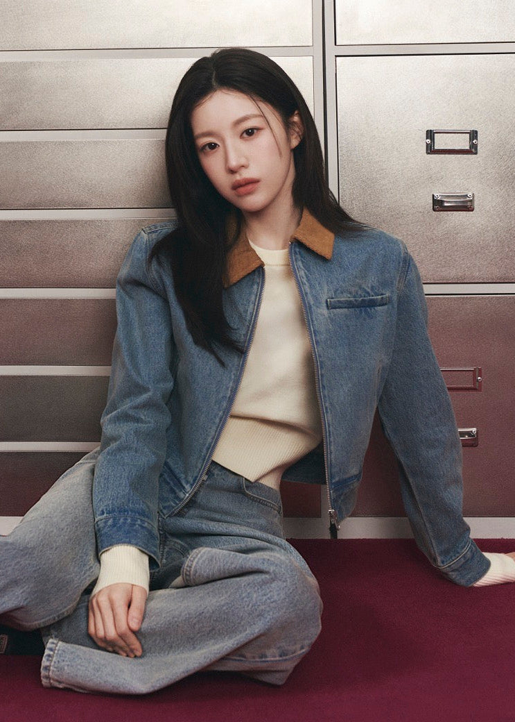 W CROP DENIM BLOUSON JACKET