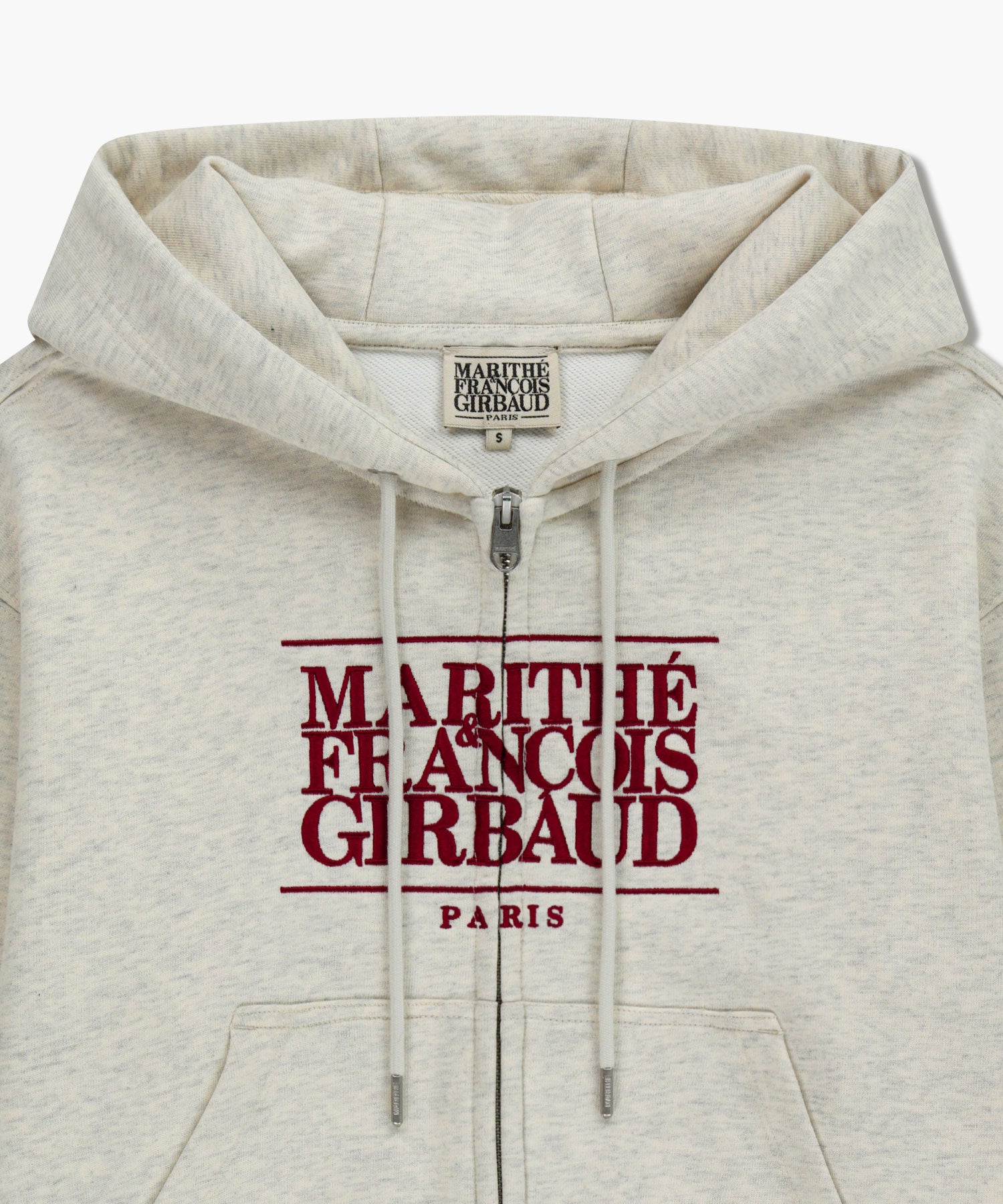 W EMBROIDERY CLASSIC LOGO CROP HOODIE ZIPUP