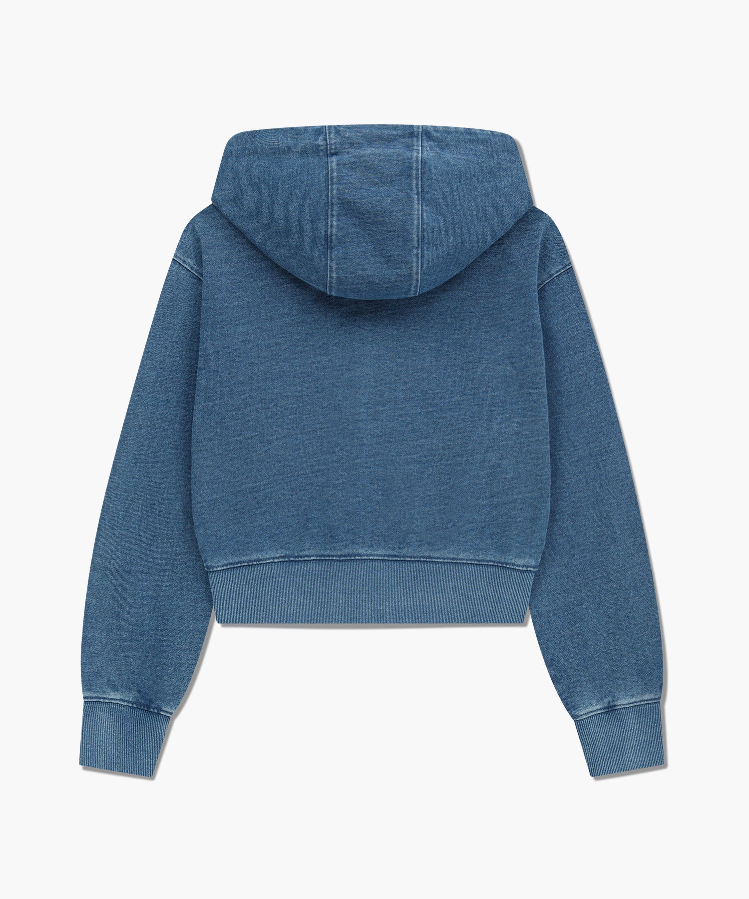 W EMBROIDERY CLASSIC LOGO CROP HOODIE ZIPUP