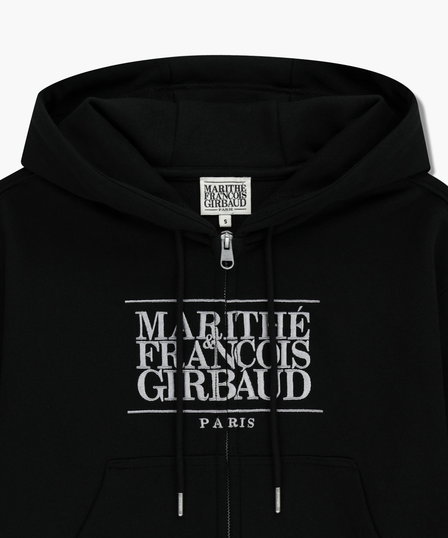 W EMBROIDERY CLASSIC LOGO CROP HOODIE ZIPUP