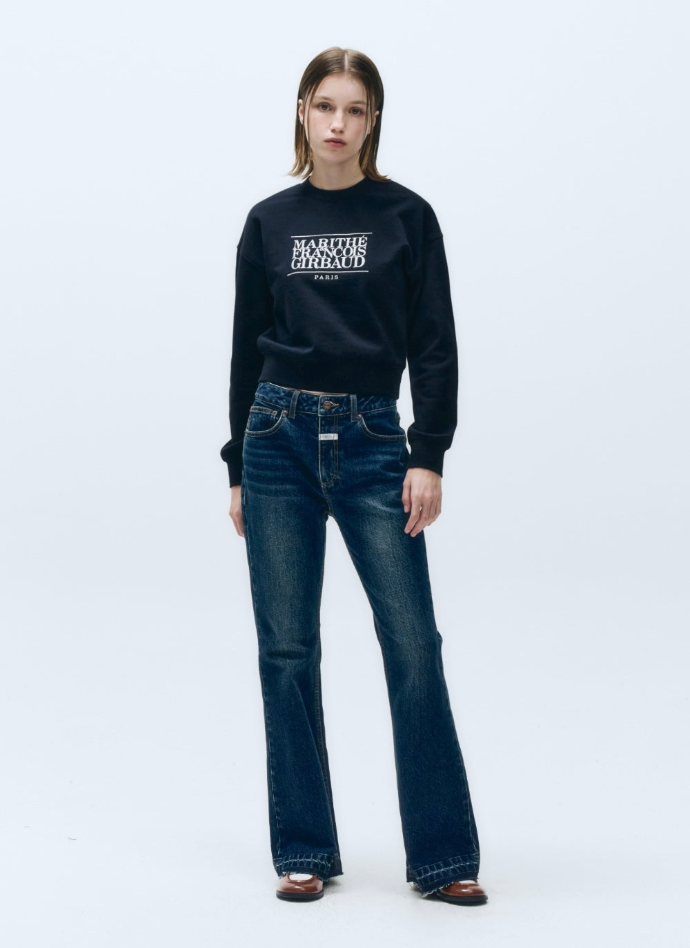 W CLASSIC LOGO CROP SWEATSHIRT