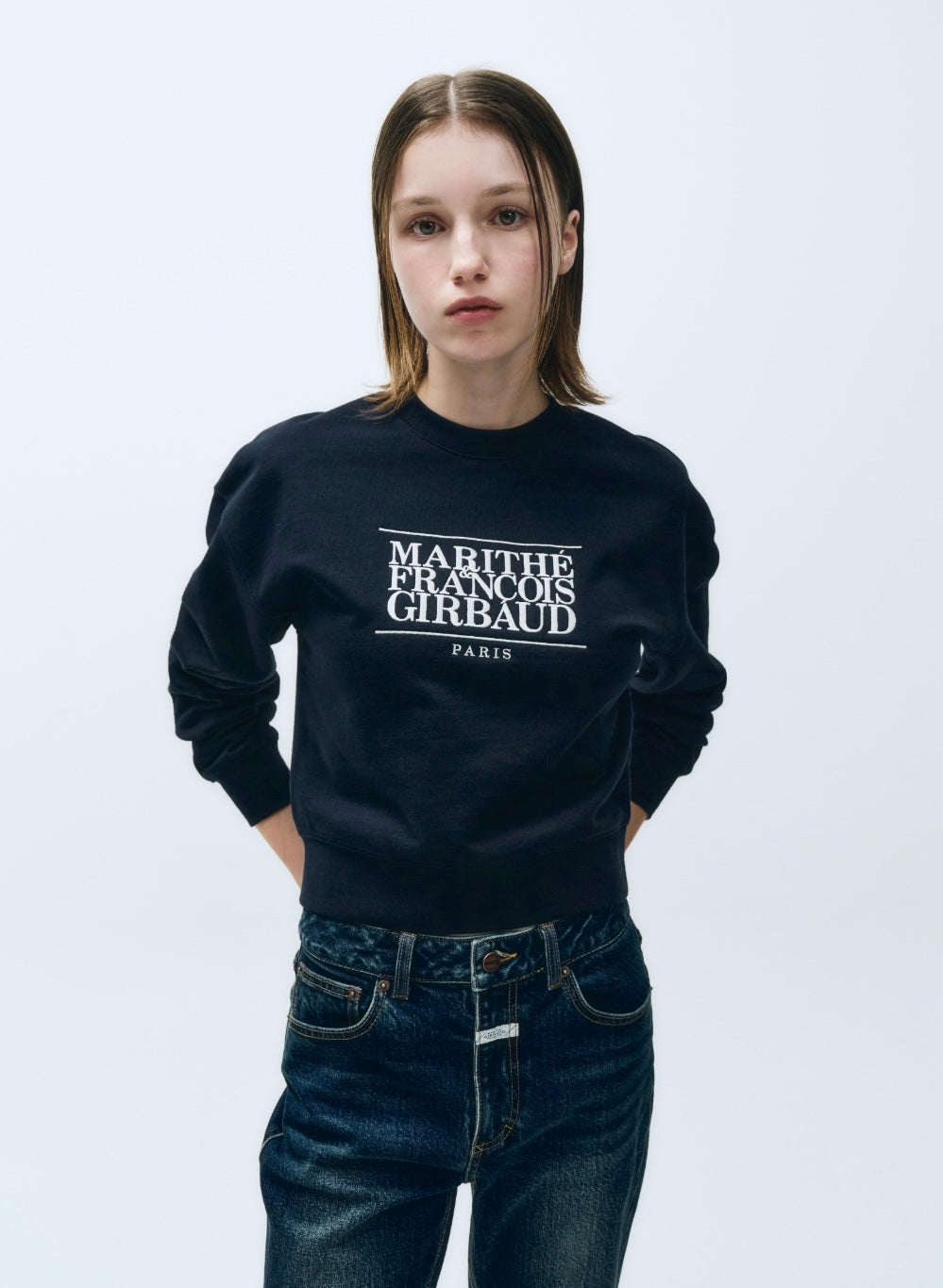 W CLASSIC LOGO CROP SWEATSHIRT