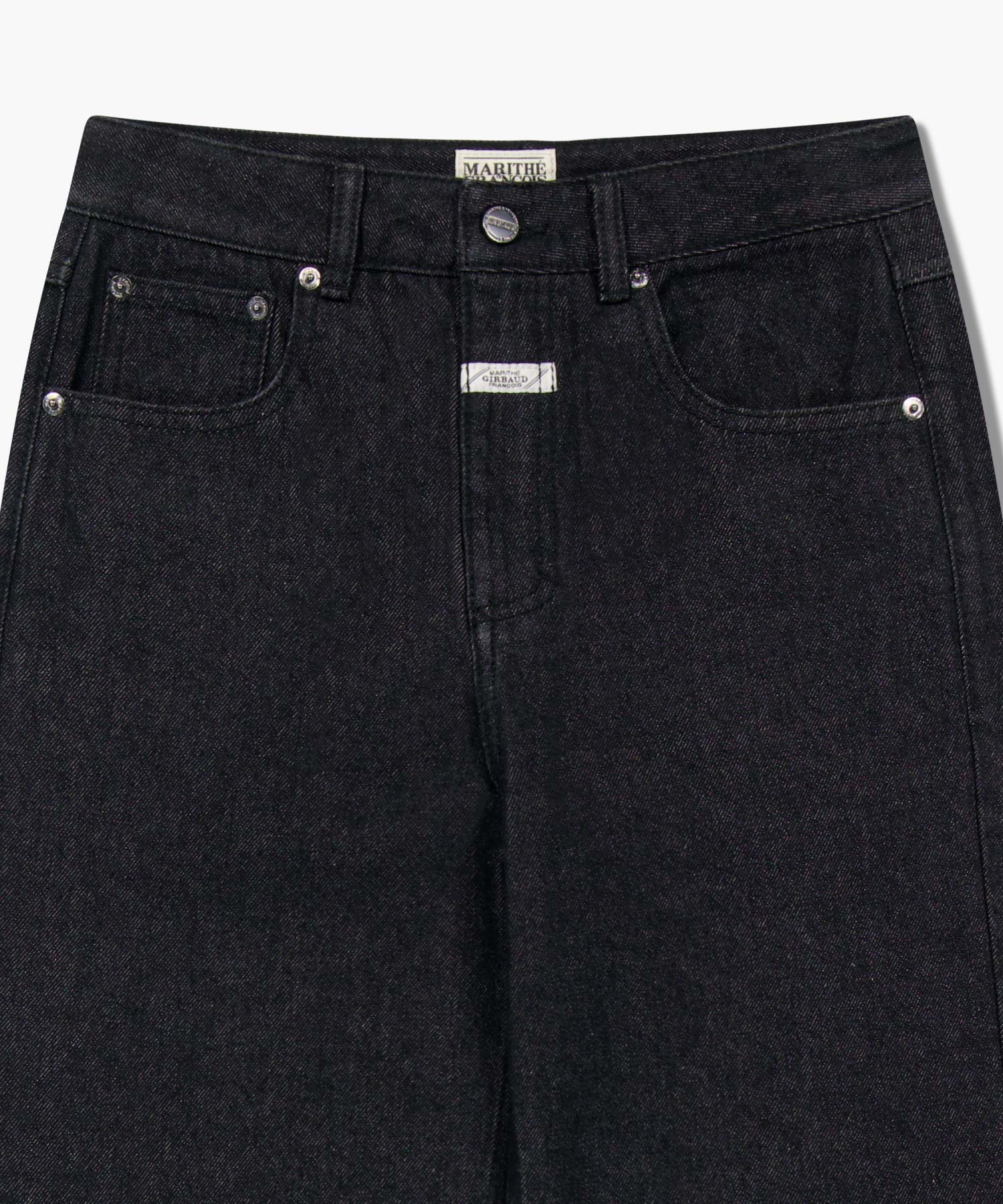 W STRAIGHT FIT RAW DENIM PANTS