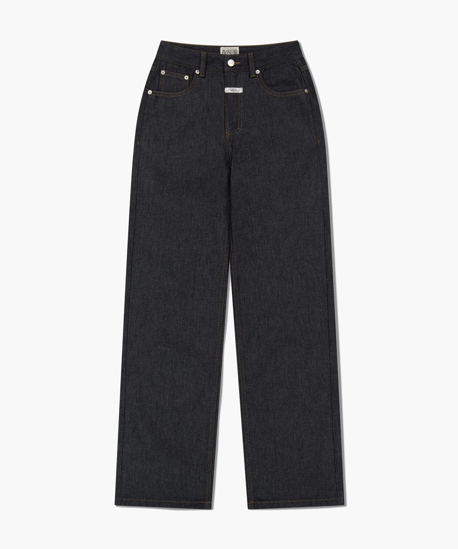 W STRAIGHT FIT RAW DENIM PANTS
