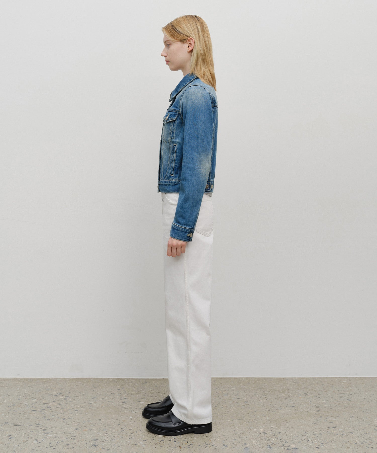 W SLIM STRAIGHT DENIM PANTS