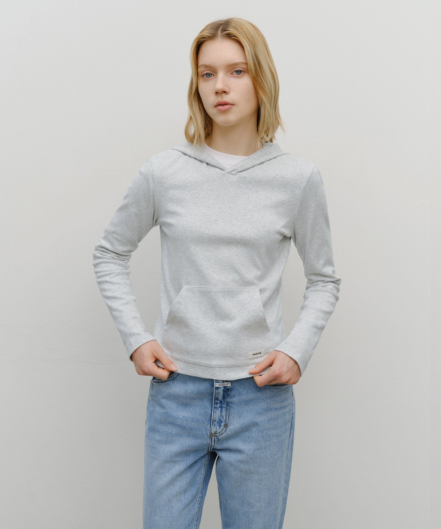 W BASIC HOODIE LONG SLEEVE