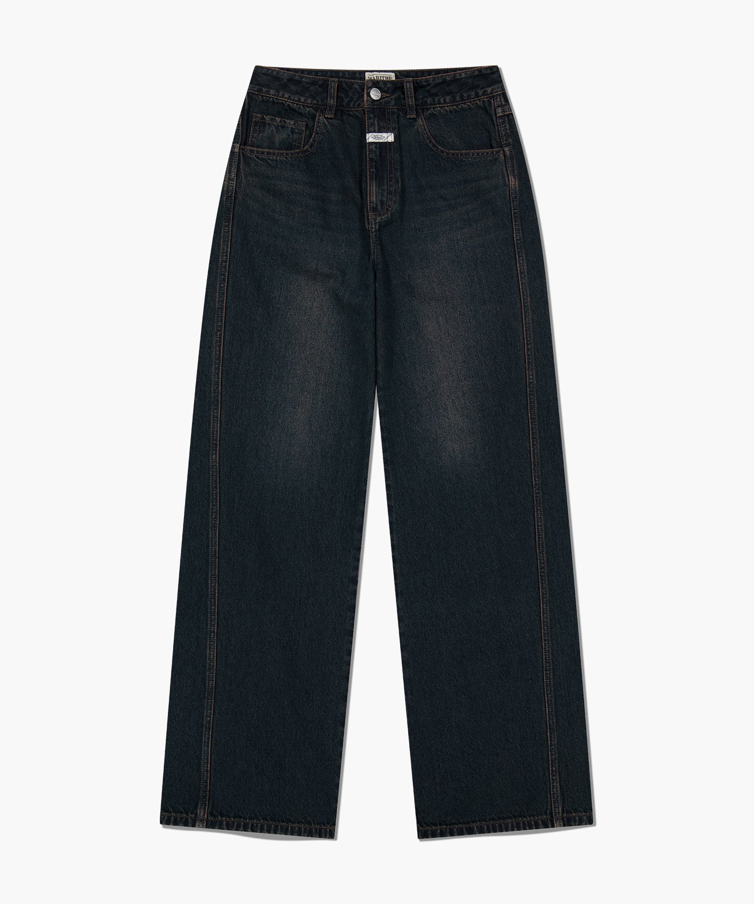 W VINTAGE WASHED DENIM PANTS
