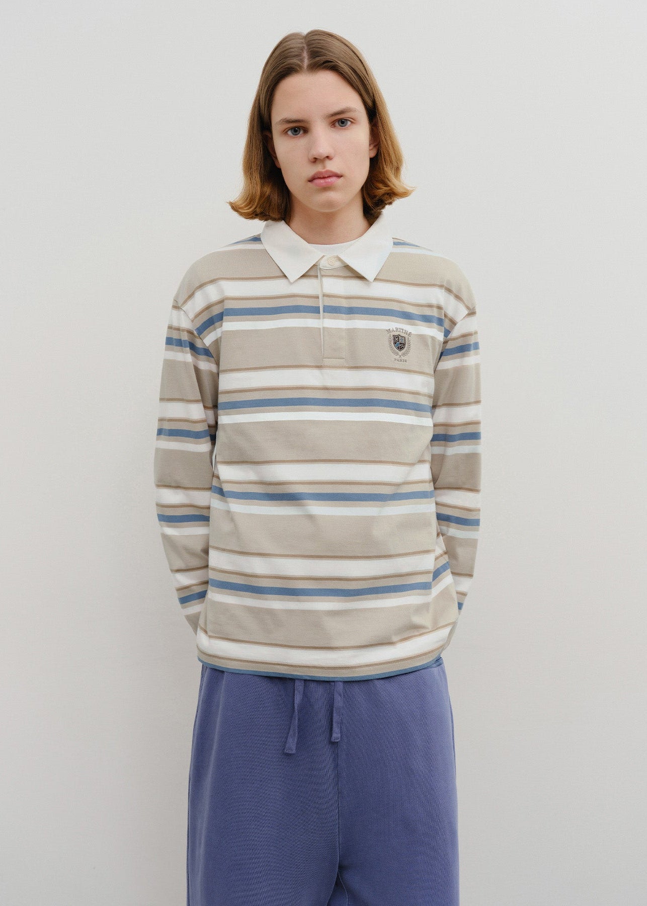 STRIPE COLLAR LONG SLEEVE