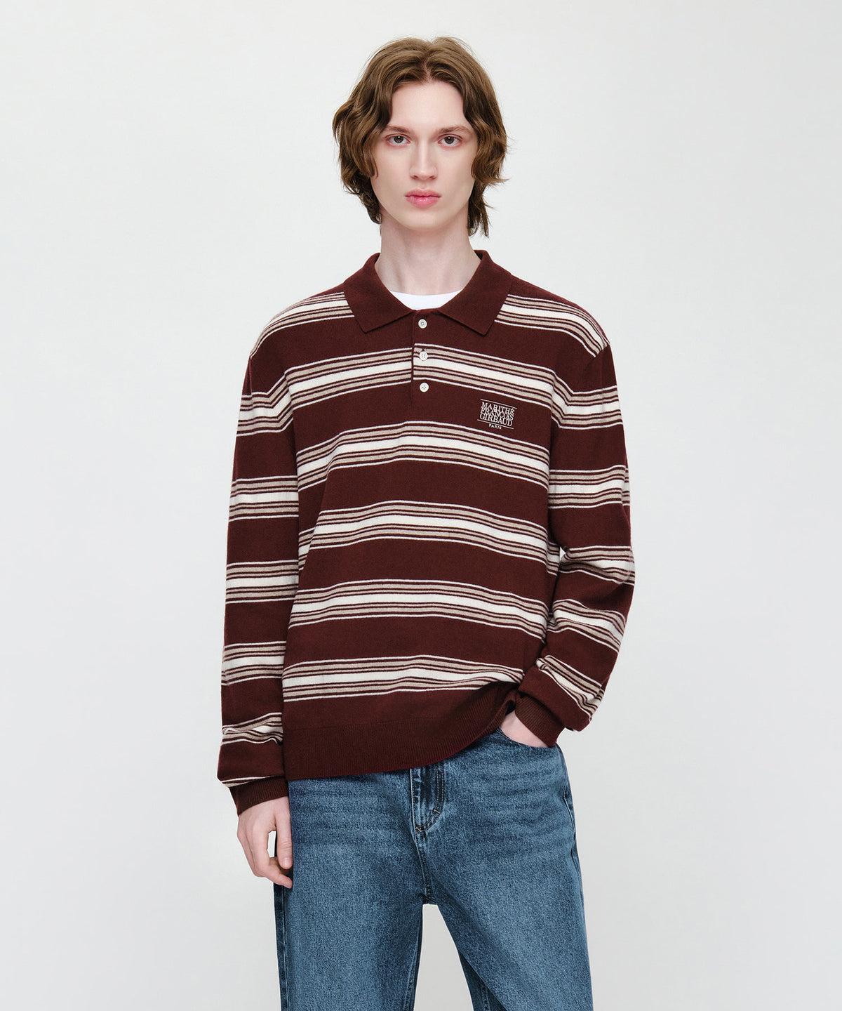 SMALL CLASSIC LOGO MULTI STRIPE POLO KNIT
