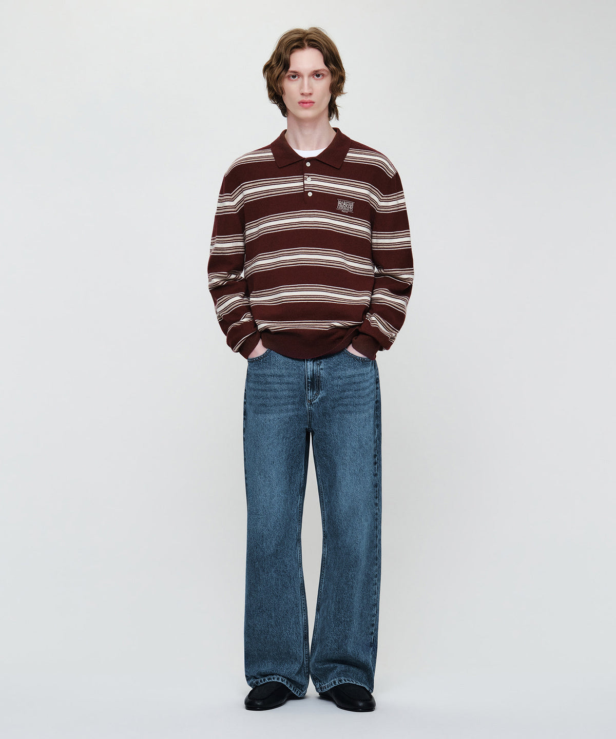 SMALL CLASSIC LOGO MULTI STRIPE POLO KNIT
