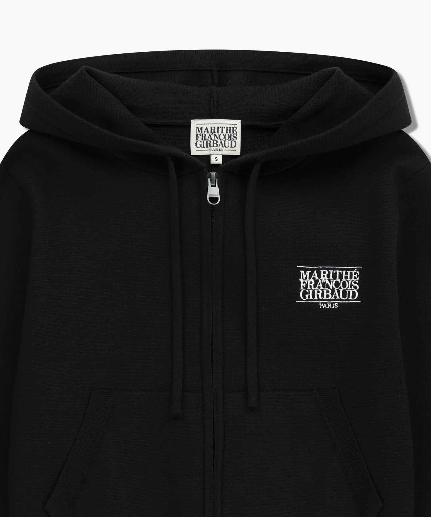 W CLASSIC LOGO CROP KNIT HOODIE ZIPUP