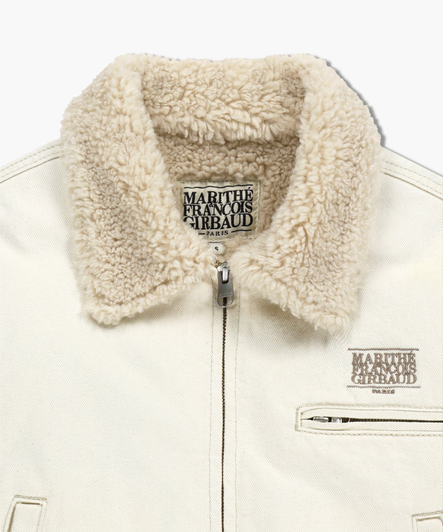 W CROP SHEARLING DENIM JACKET