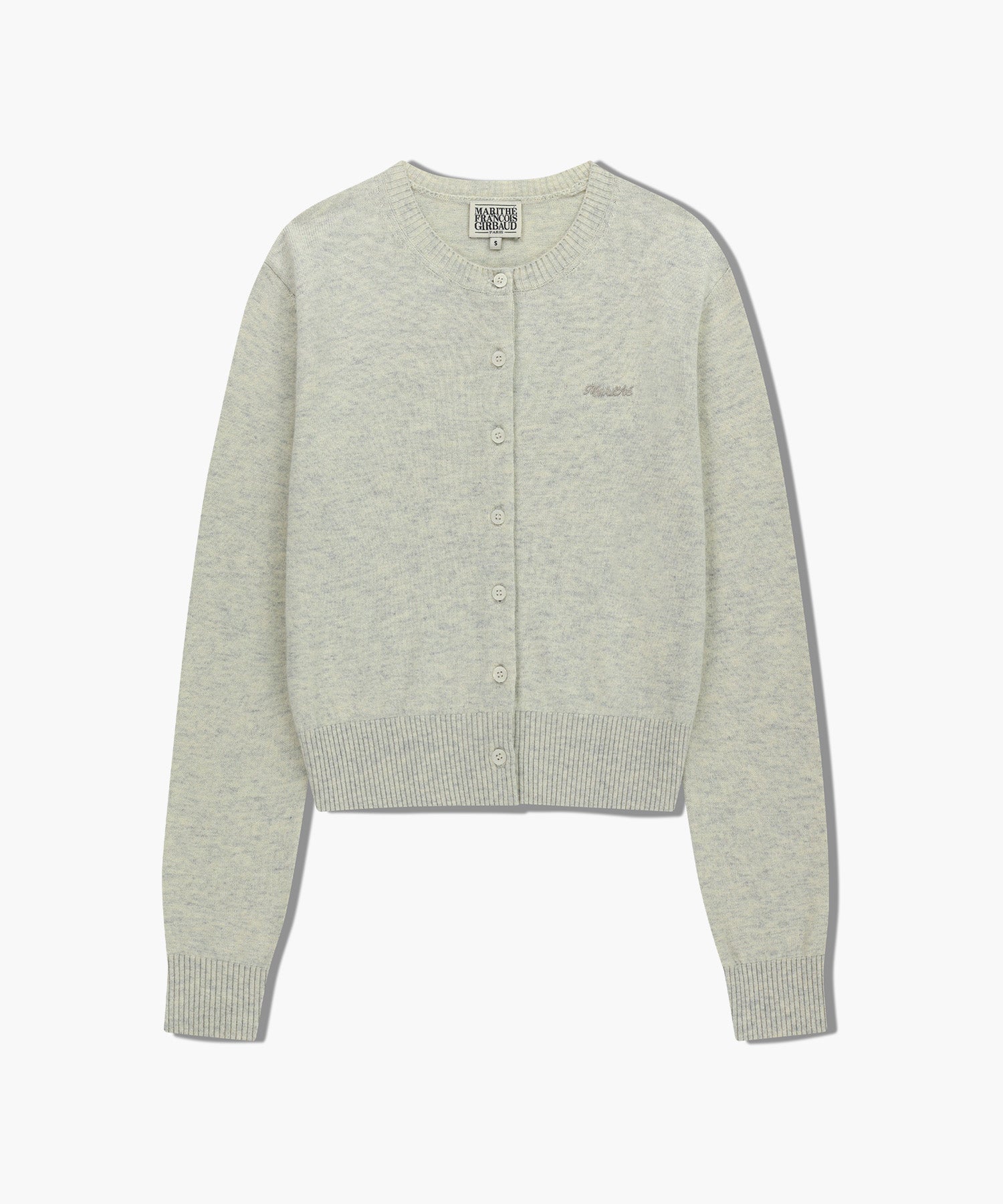 W HALF KNIT ROUND NECK CARDIGAN SET UP