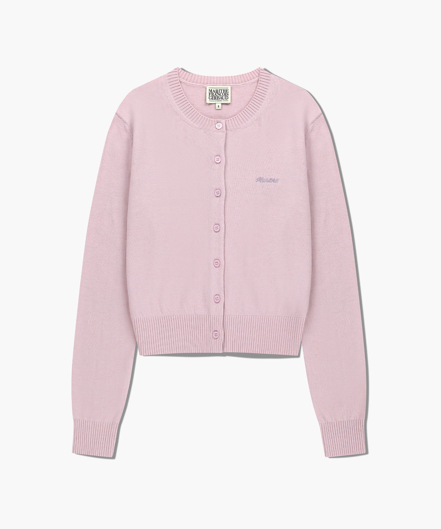 W HALF KNIT ROUND NECK CARDIGAN SET UP