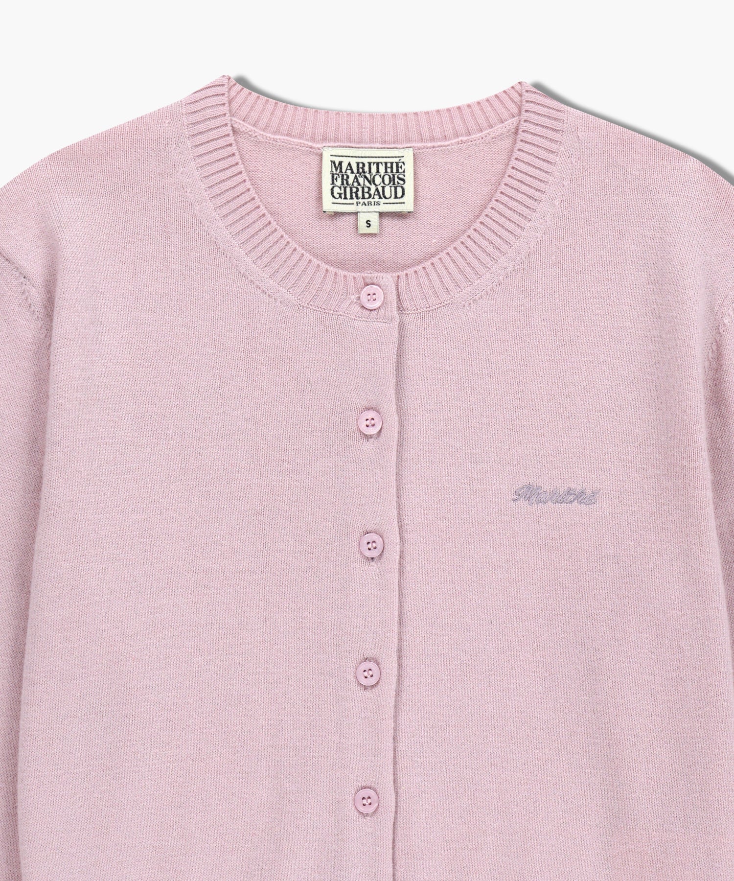 W HALF KNIT ROUND NECK CARDIGAN SET UP