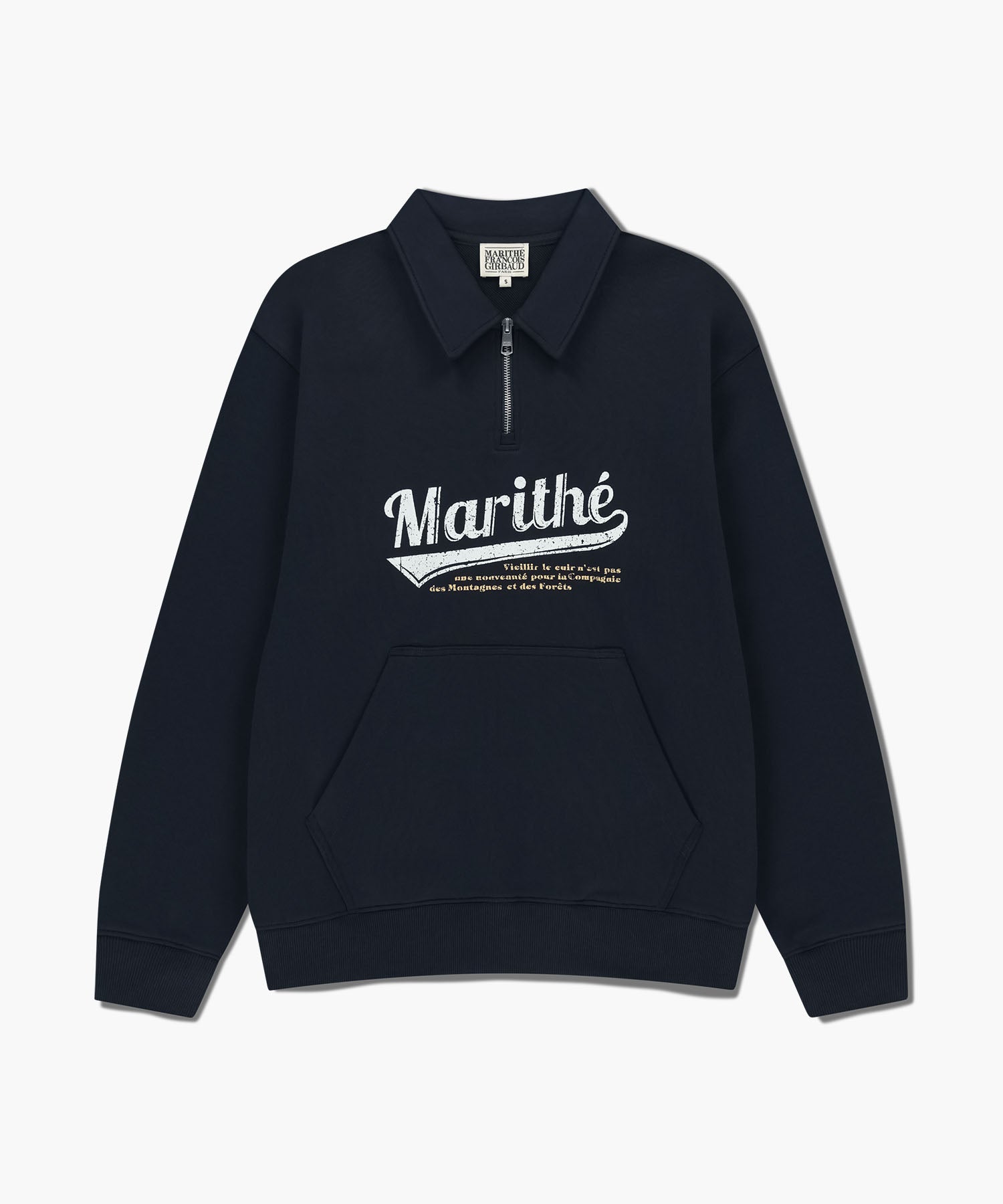 BASEBALL LOGO COLLAR HALF ZIPUP SWEATSHIRT