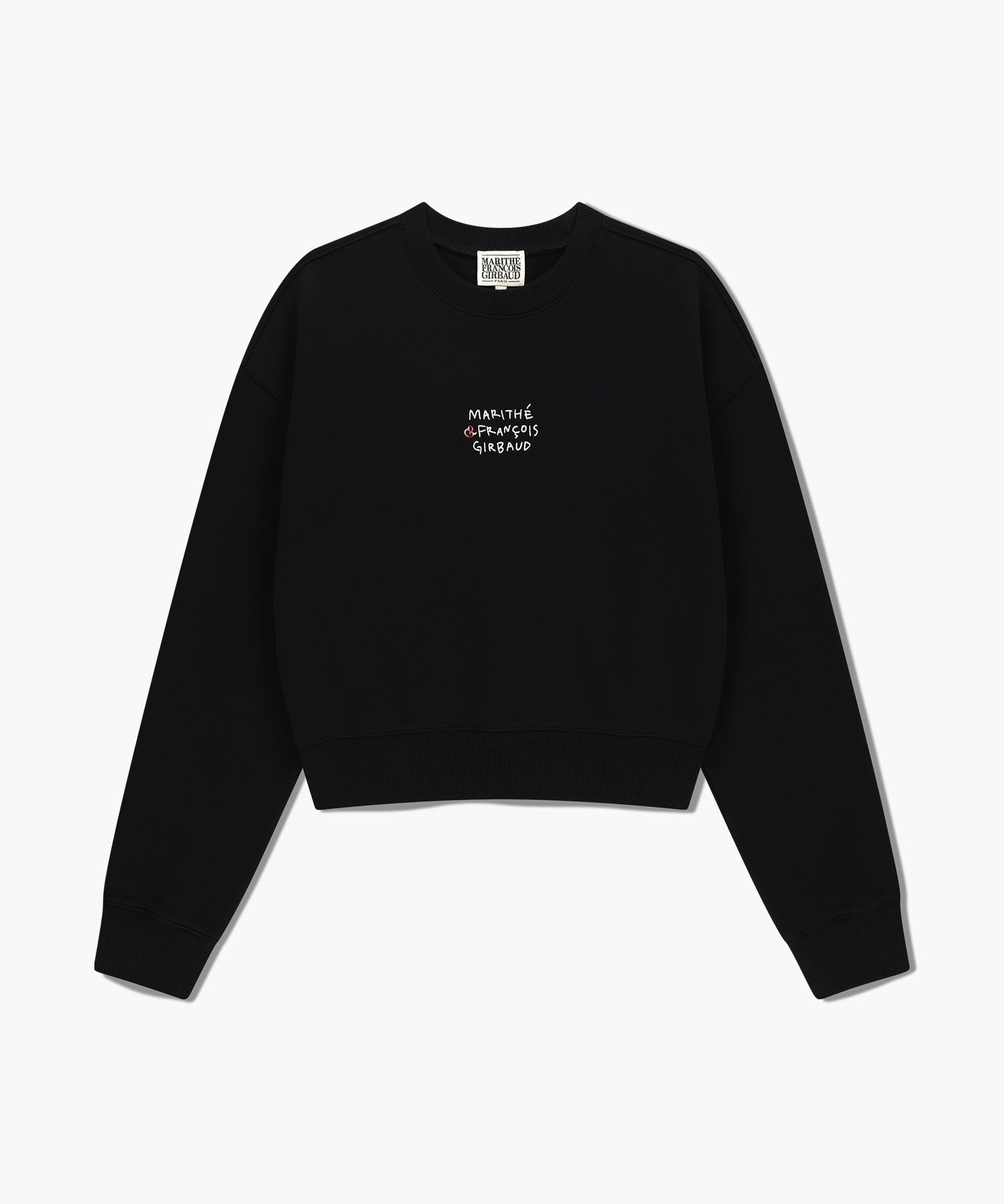 W MARITHE LOVE GRAPHIC CROP SWEATSHIRT