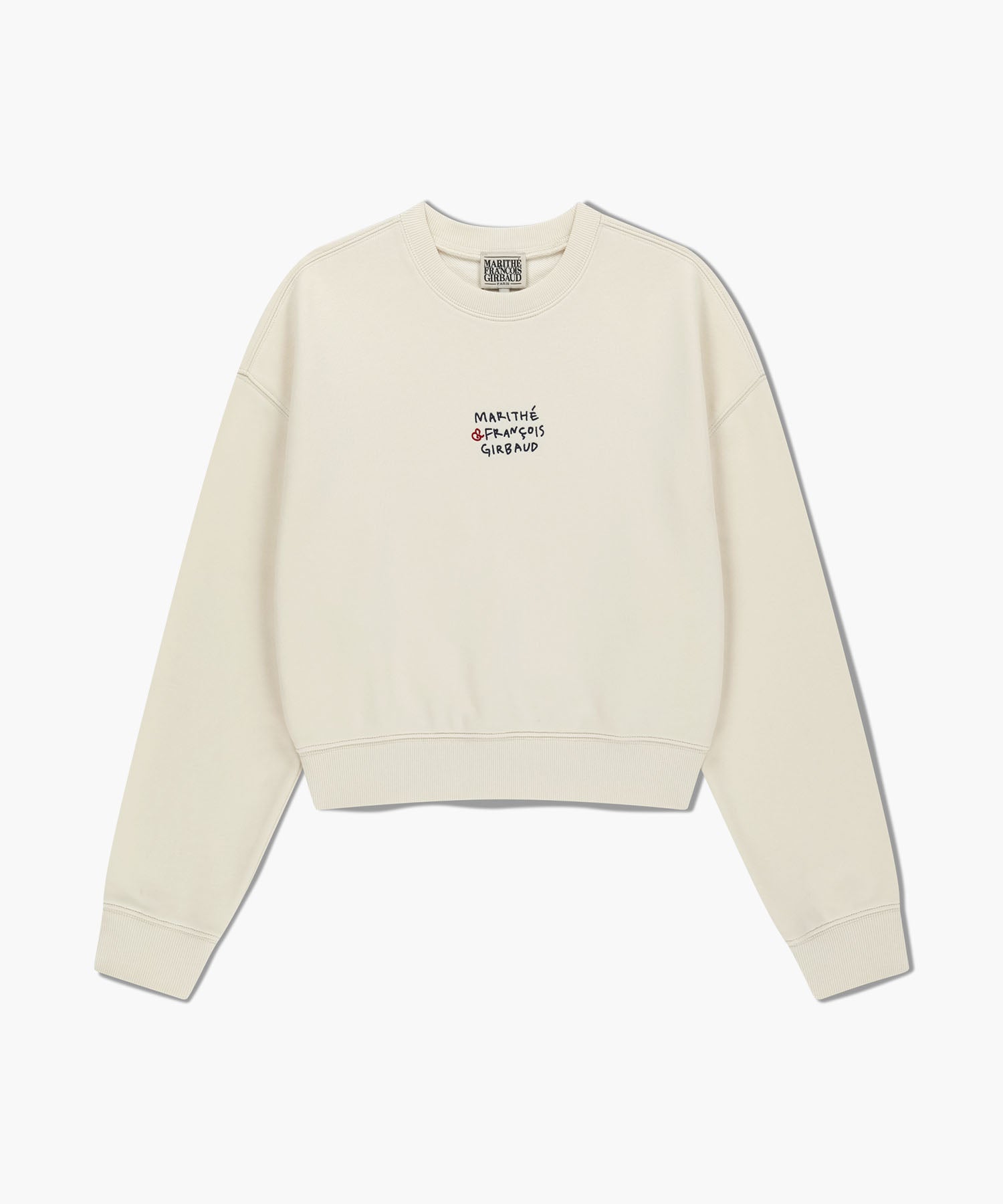 W MARITHE LOVE GRAPHIC CROP SWEATSHIRT