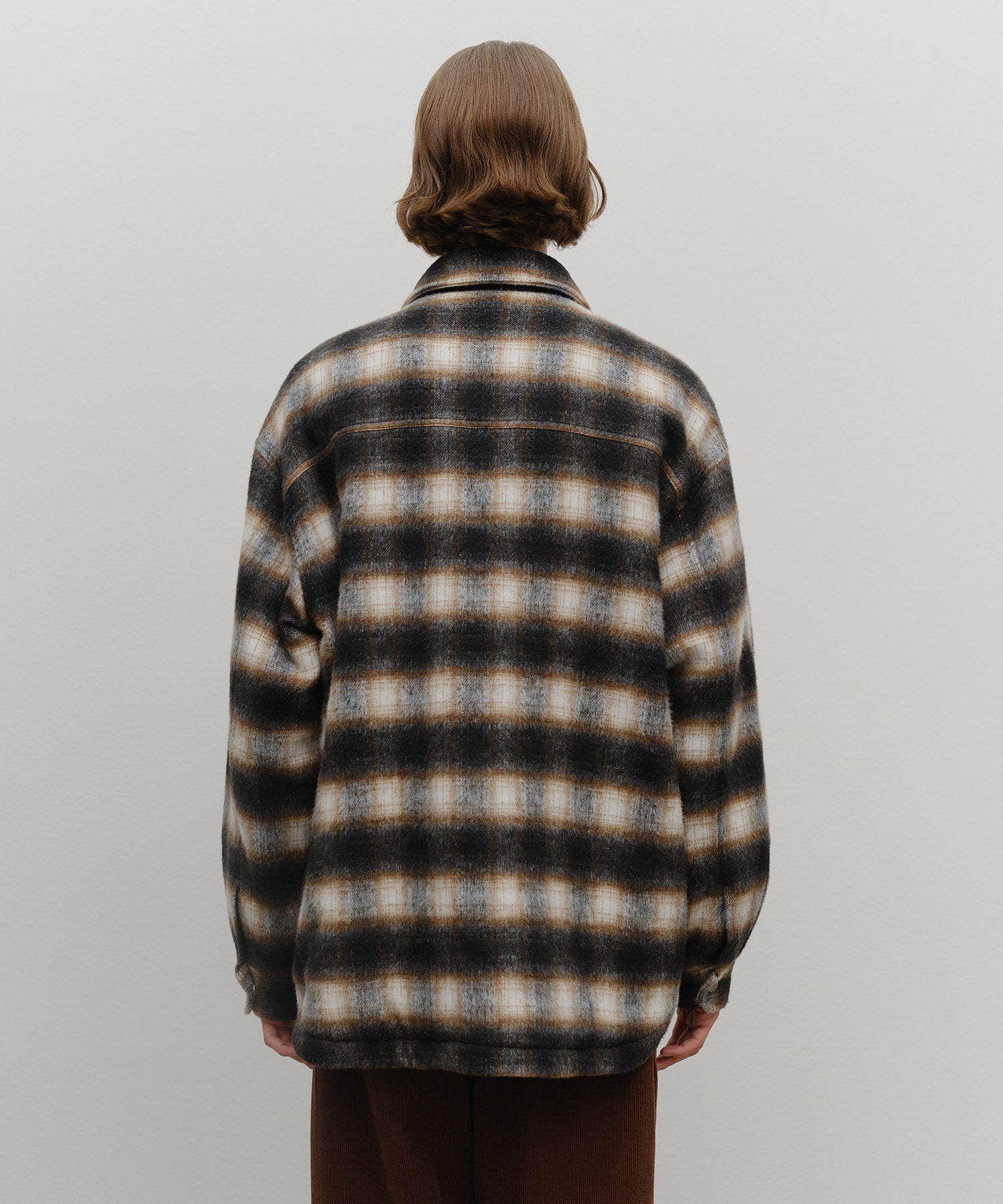 CLASSIC LOGO OVERSIZED FLANNEL CHECK SHIRT JACKET