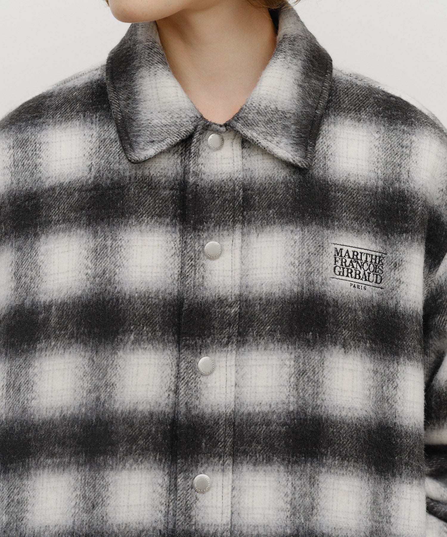 CLASSIC LOGO OVERSIZED FLANNEL CHECK SHIRT JACKET