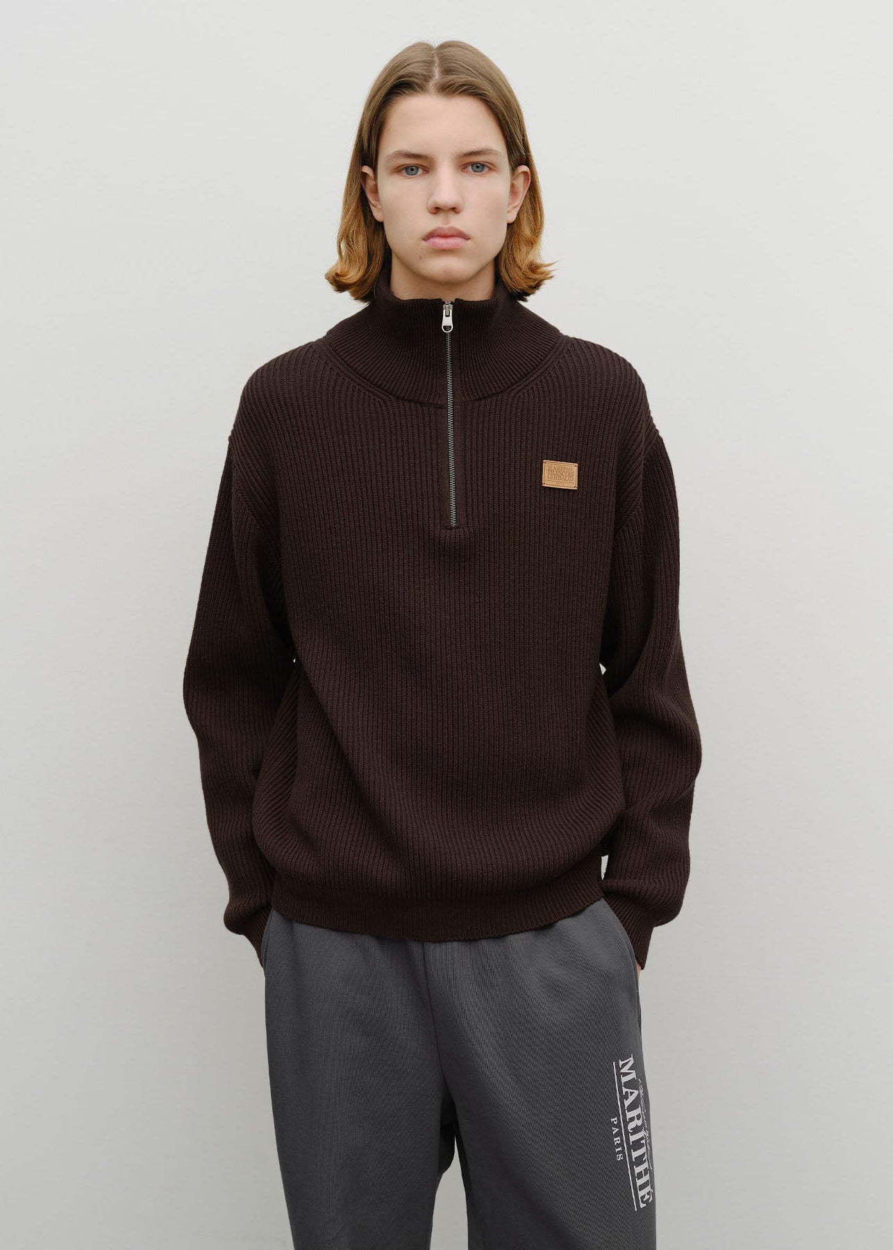 HALF NECK ZIPUP KNIT