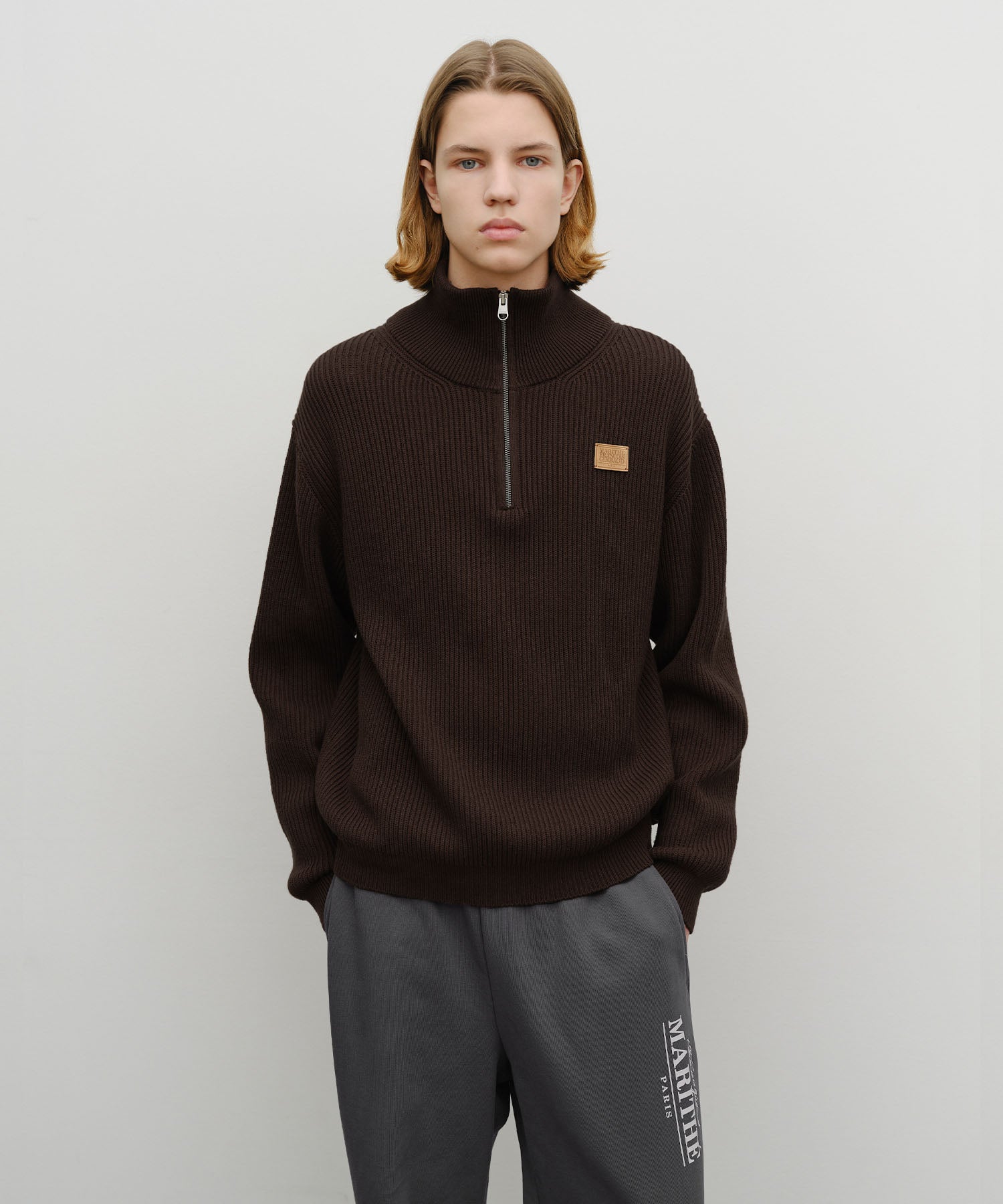 HALF NECK ZIPUP KNIT