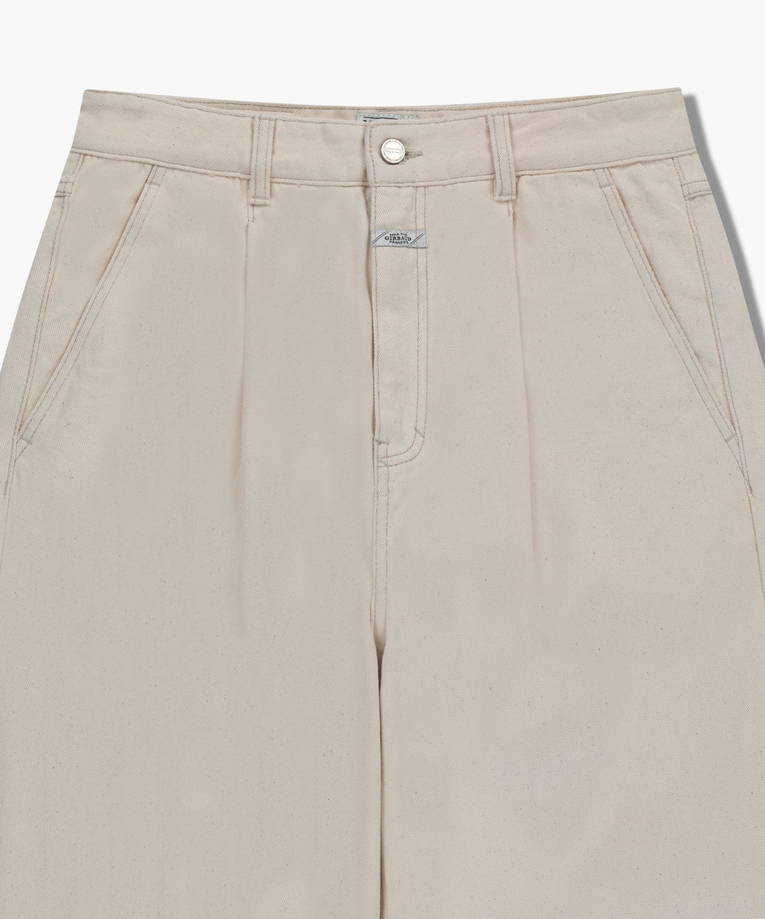 M LOW-WAIST TUCK WIDE DENIM PANTS