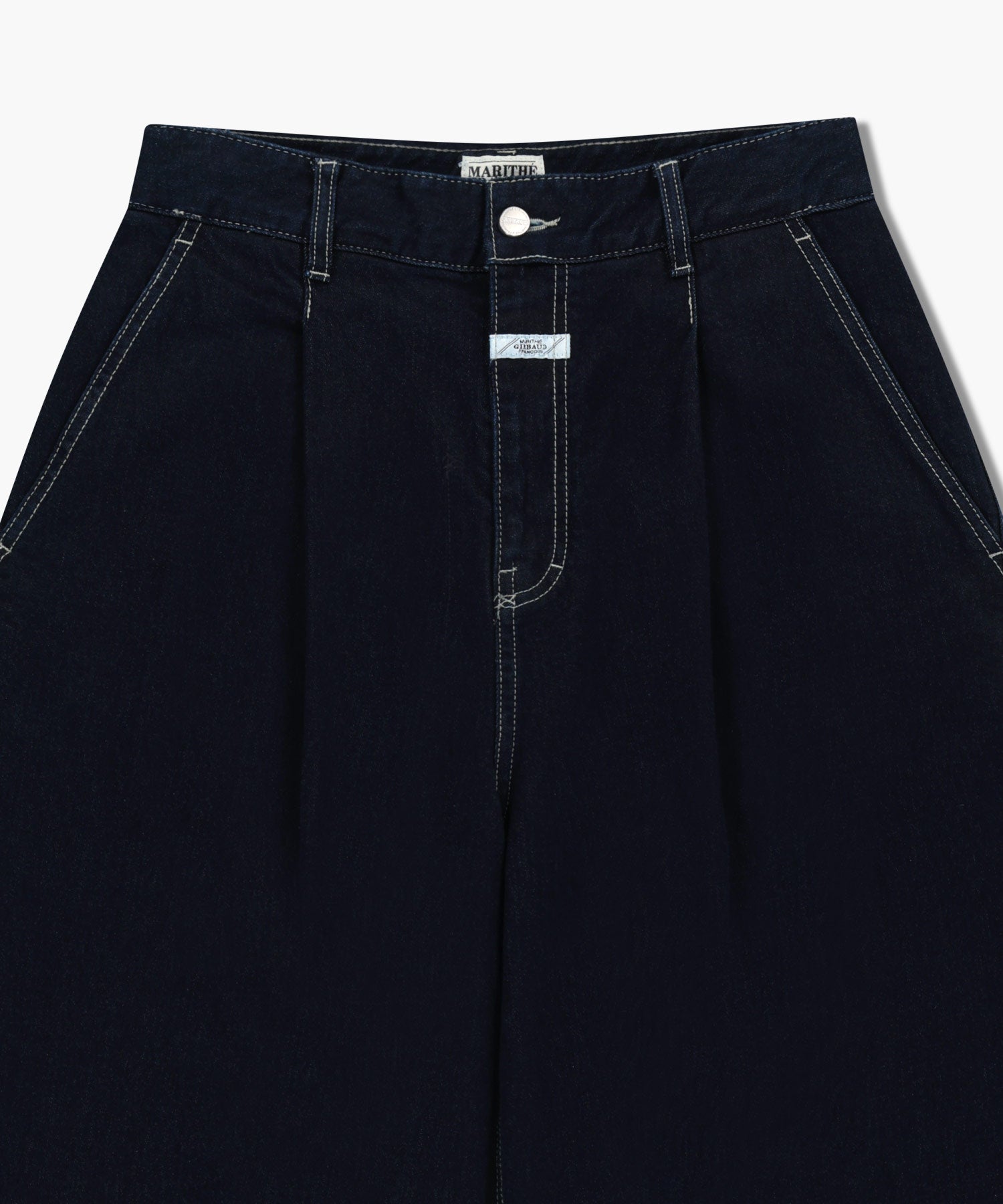 M LOW-WAIST TUCK WIDE DENIM PANTS